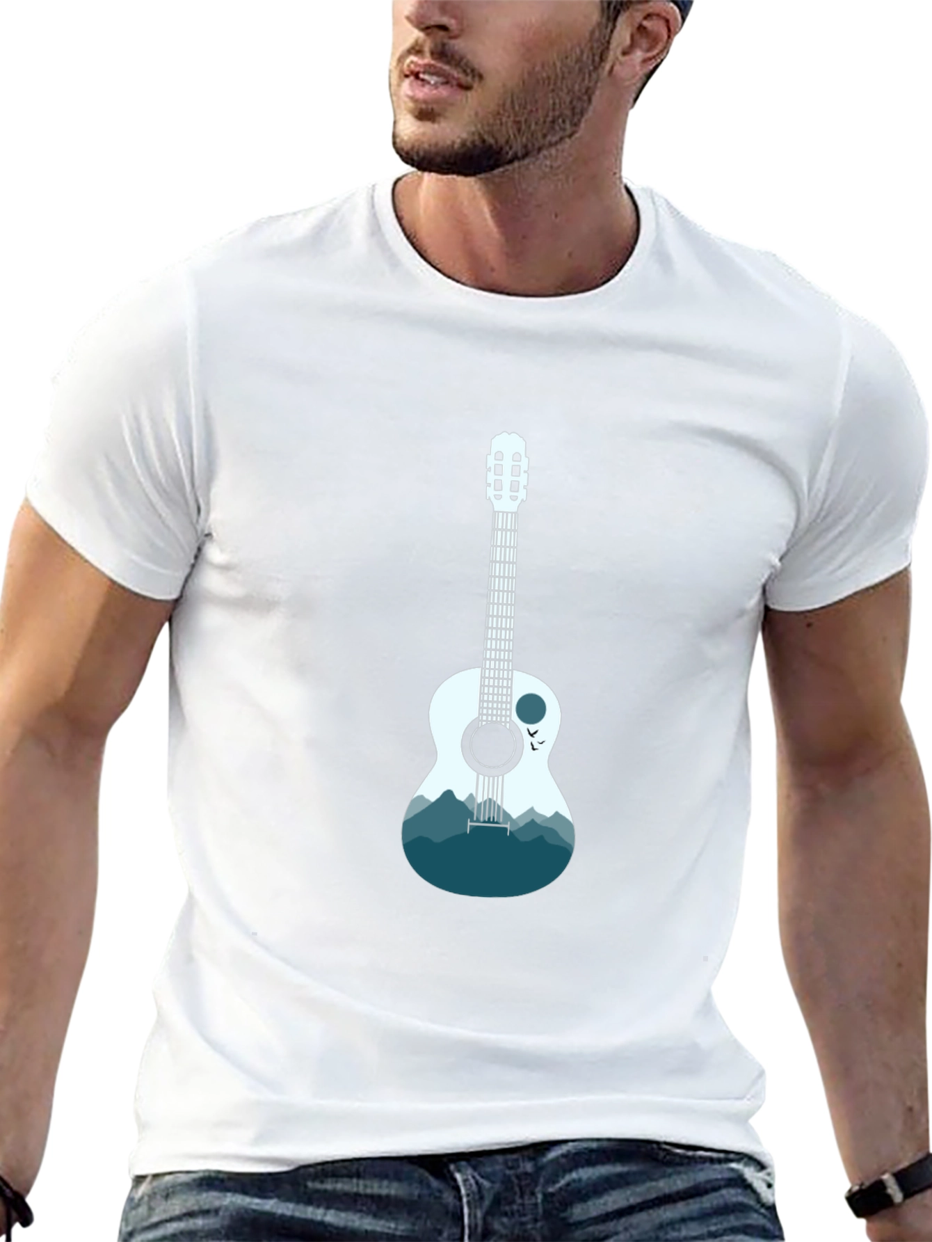 Guitar Mountain Graphic T-Shirt - Cool Music Tee