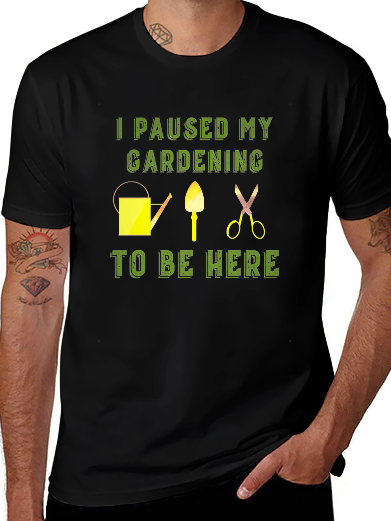 Gardening Pause Black T-Shirt