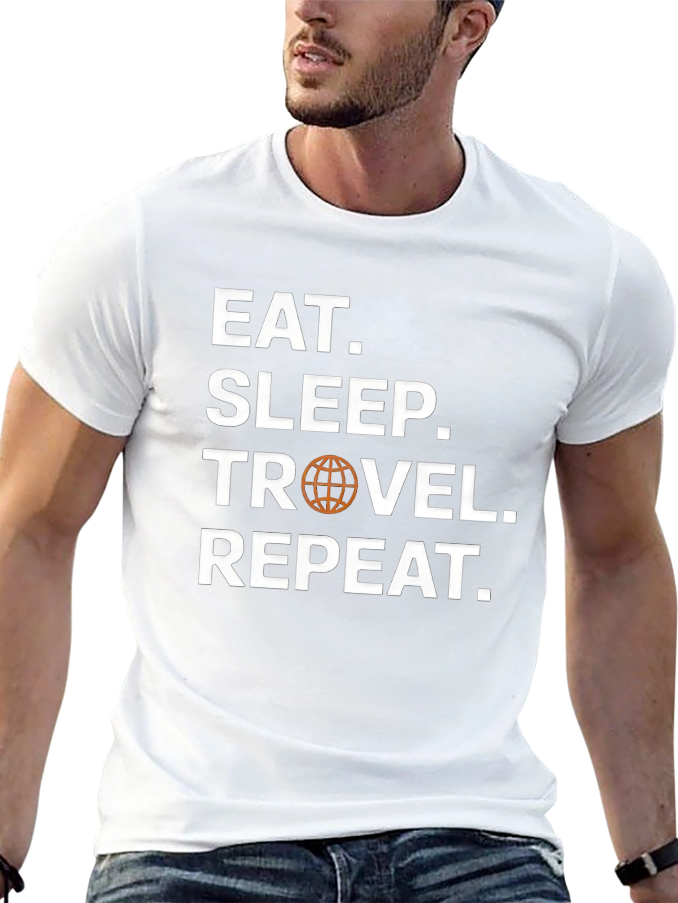 Eat Sleep Travel Repeat Black T-Shirt
