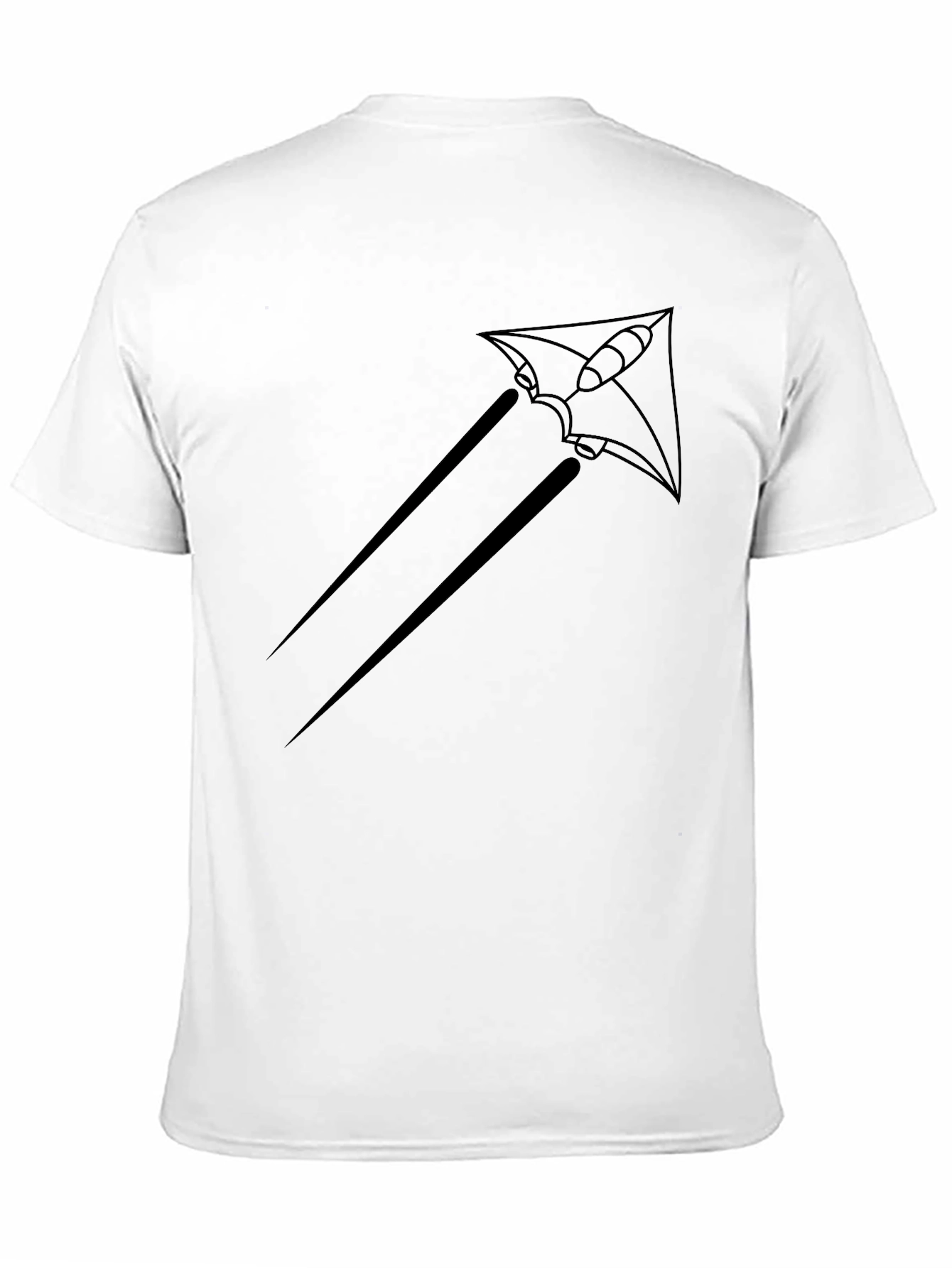 Black T-Shirt with Rocket Kite Graphic