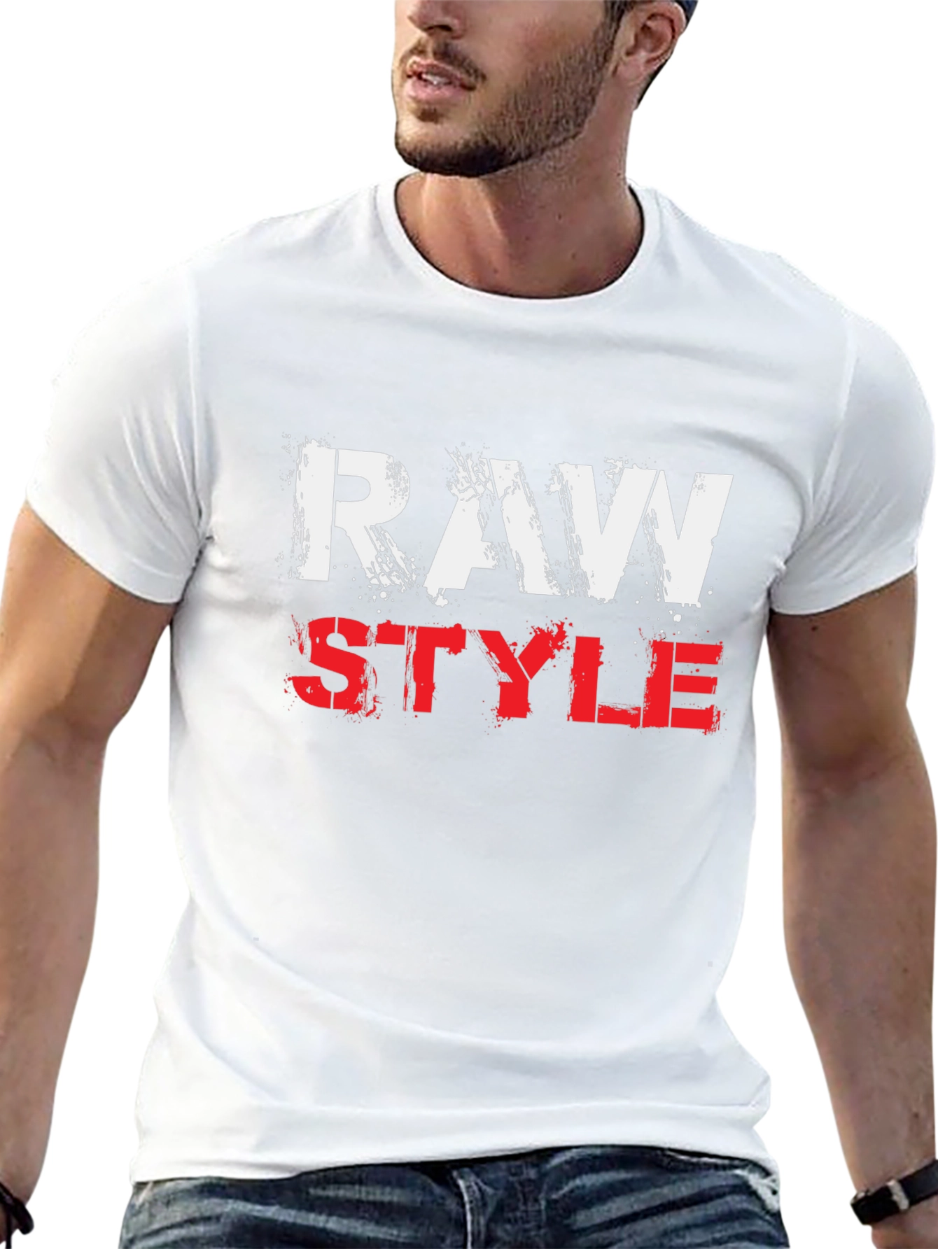 Raw Style Graphic Print T-Shirt
