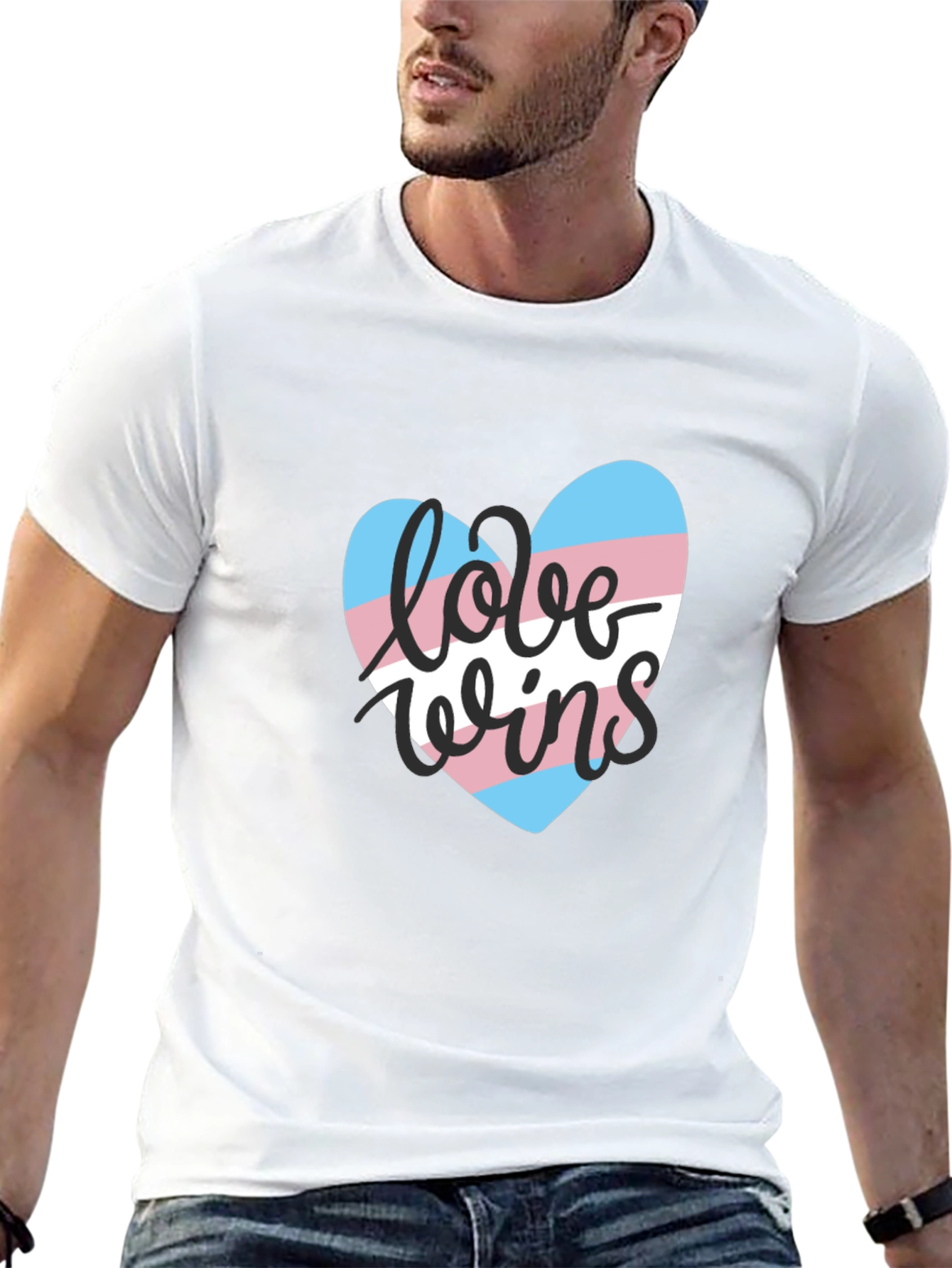Love Wins Transgender Pride Heart Graphic T-Shirt