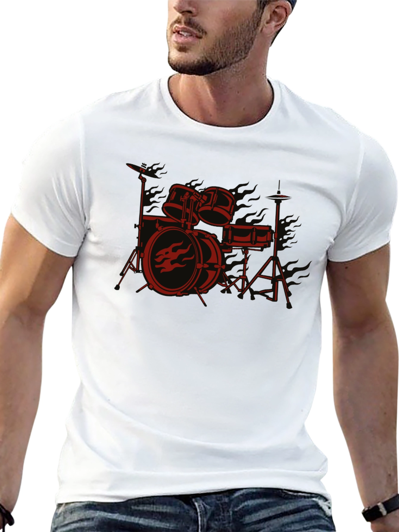 Drum Kit Graphic Tee - Rock Band Style