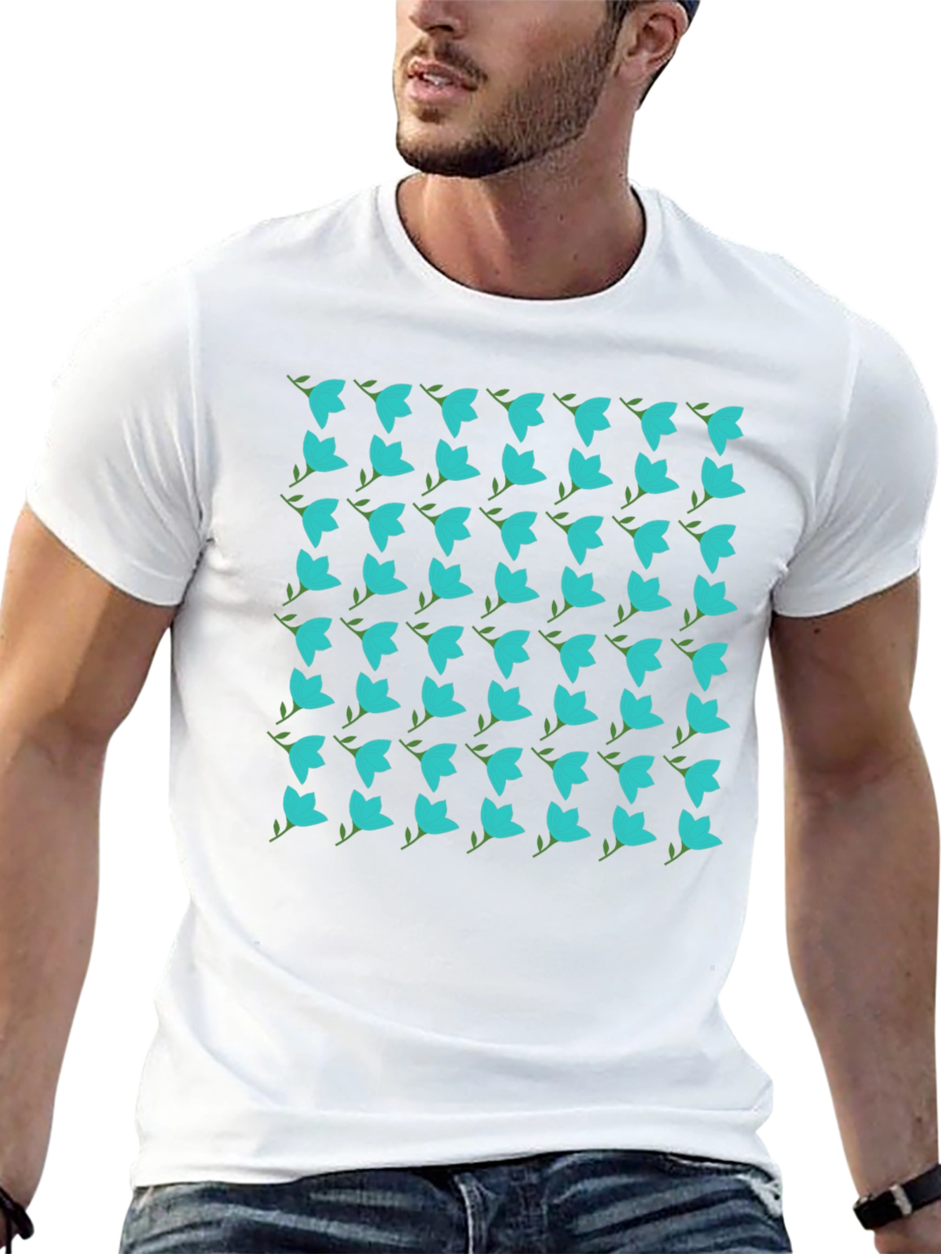 Floral Pattern Black T-Shirt - Trendy Casual Wear
