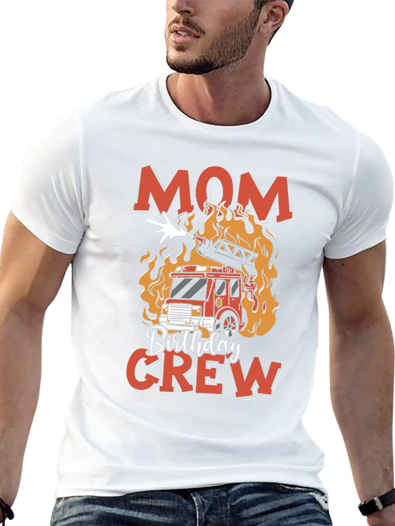 Mom Birthday Crew Firetruck T-Shirt