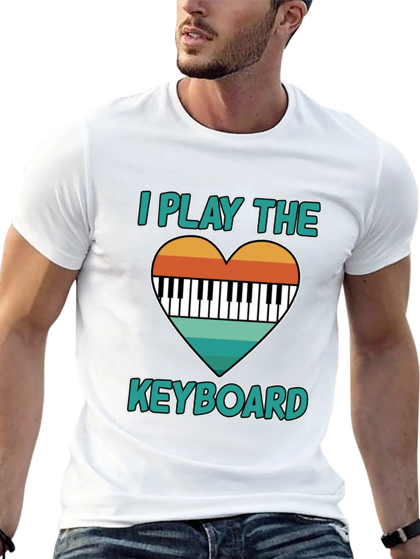 I Play The Keyboard Heart Graphic T-Shirt