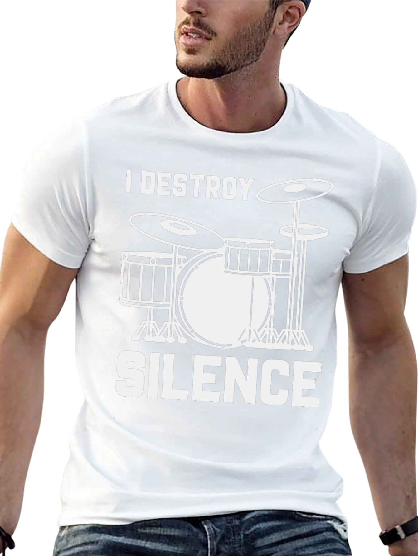 I Destroy Silence Drummer T-Shirt - Music Lover Tee
