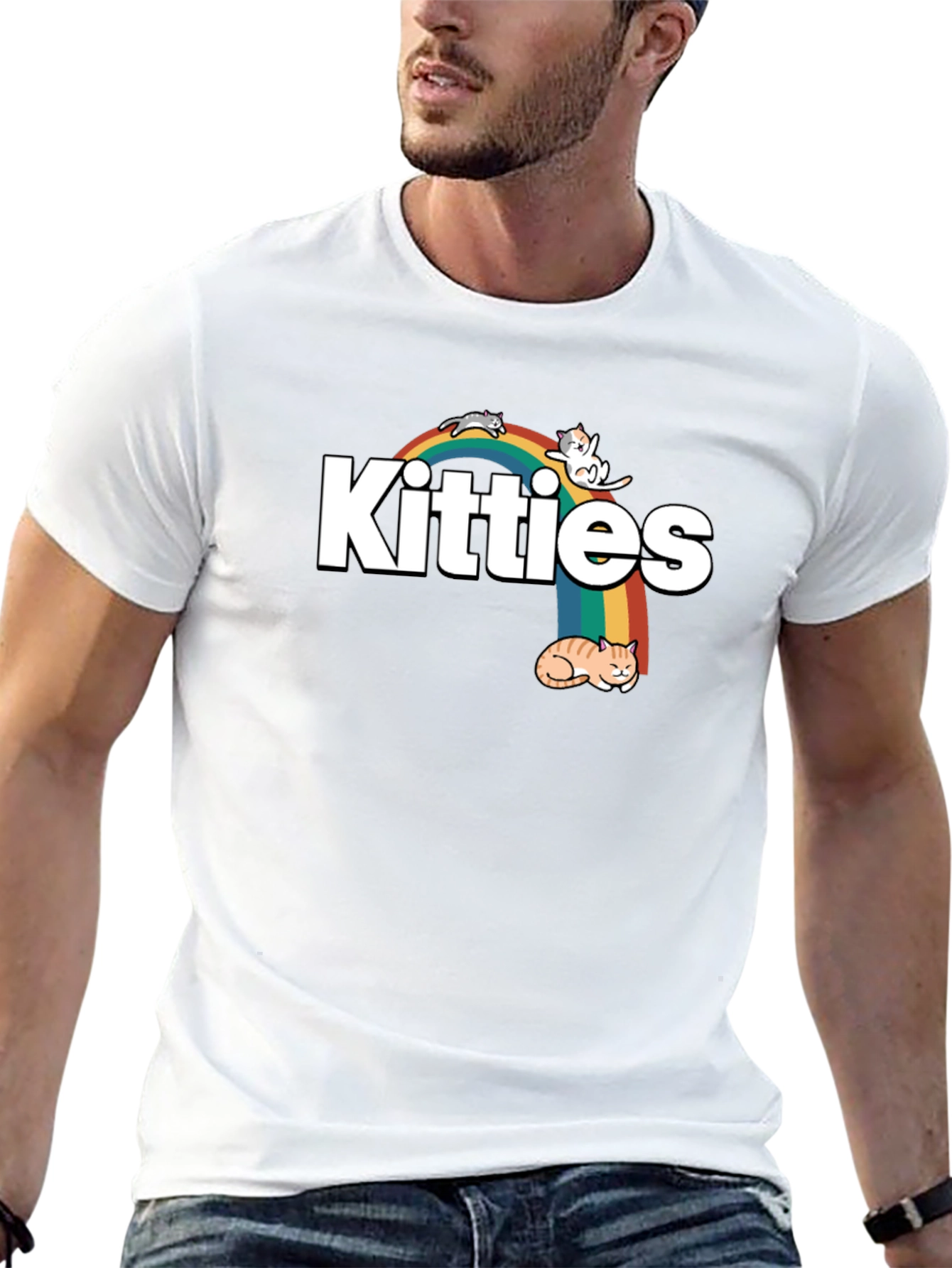 Kitties Rainbow Graphic T-Shirt