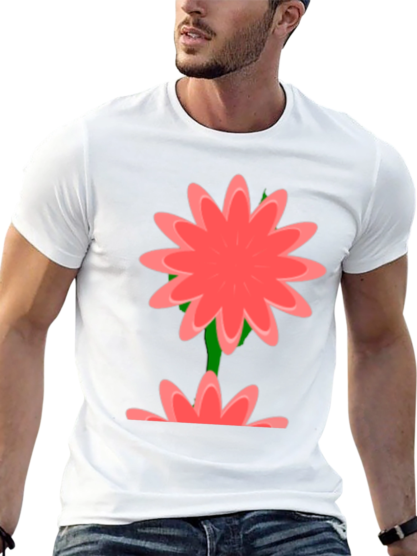 Floral Graphic Print Black T-Shirt