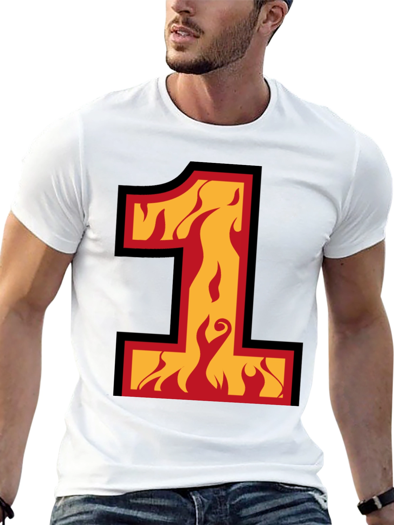 Fiery Number One Black T-Shirt