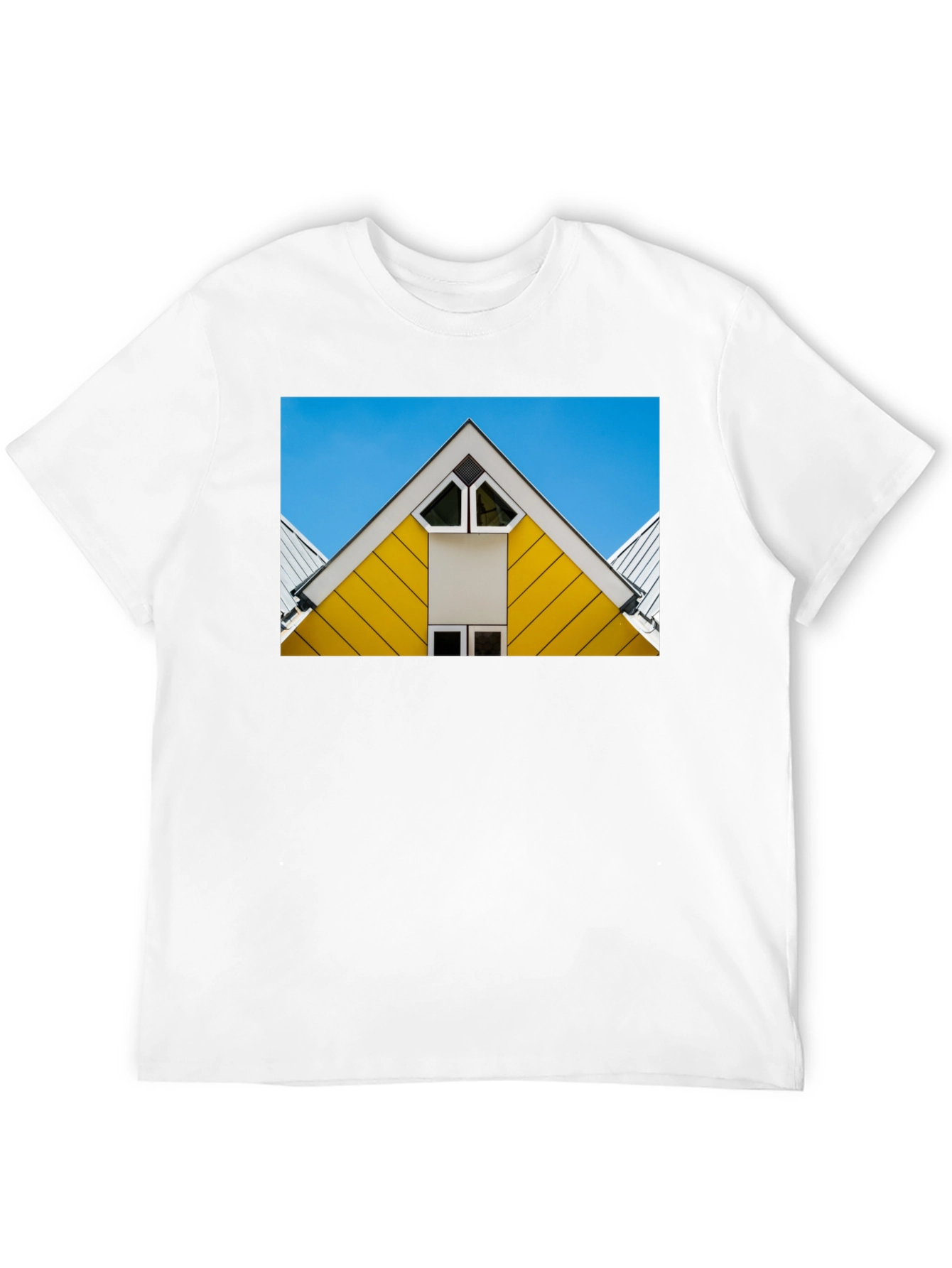 Geometric Roof T-Shirt - Modern Architectural Design