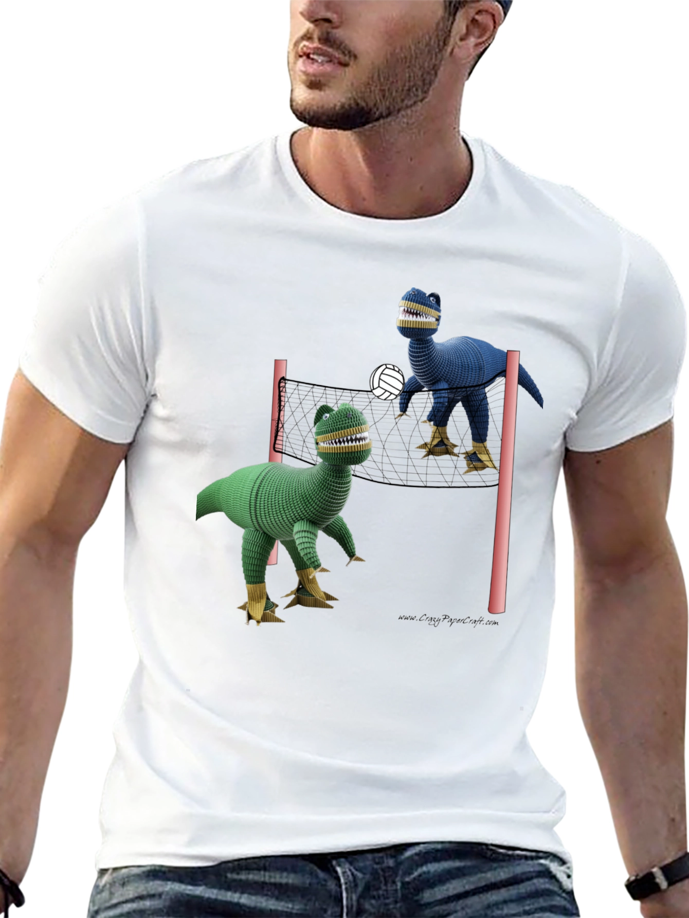 Dino Volleyball T-Shirt - Fun & Unique Design