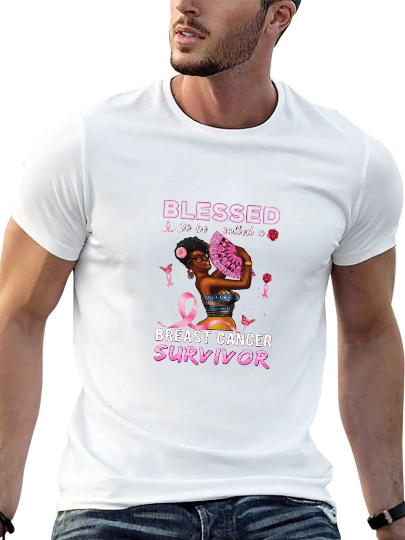 Breast Cancer Survivor Blessed Black T-Shirt