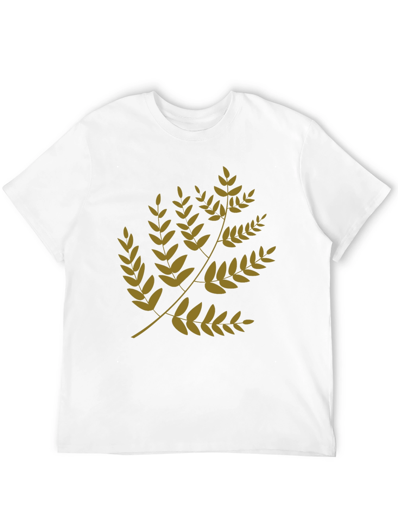 Leaf Branch Print Black T-Shirt
