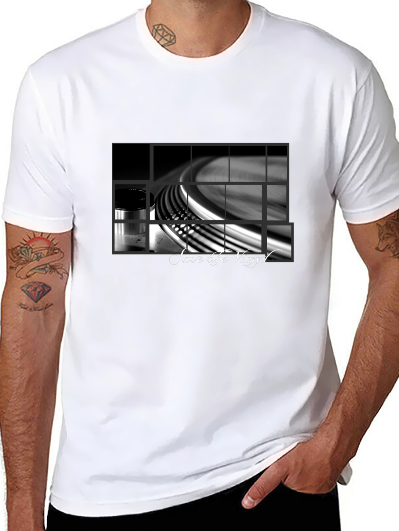 Save The Vinyl Graphic Tee - Black