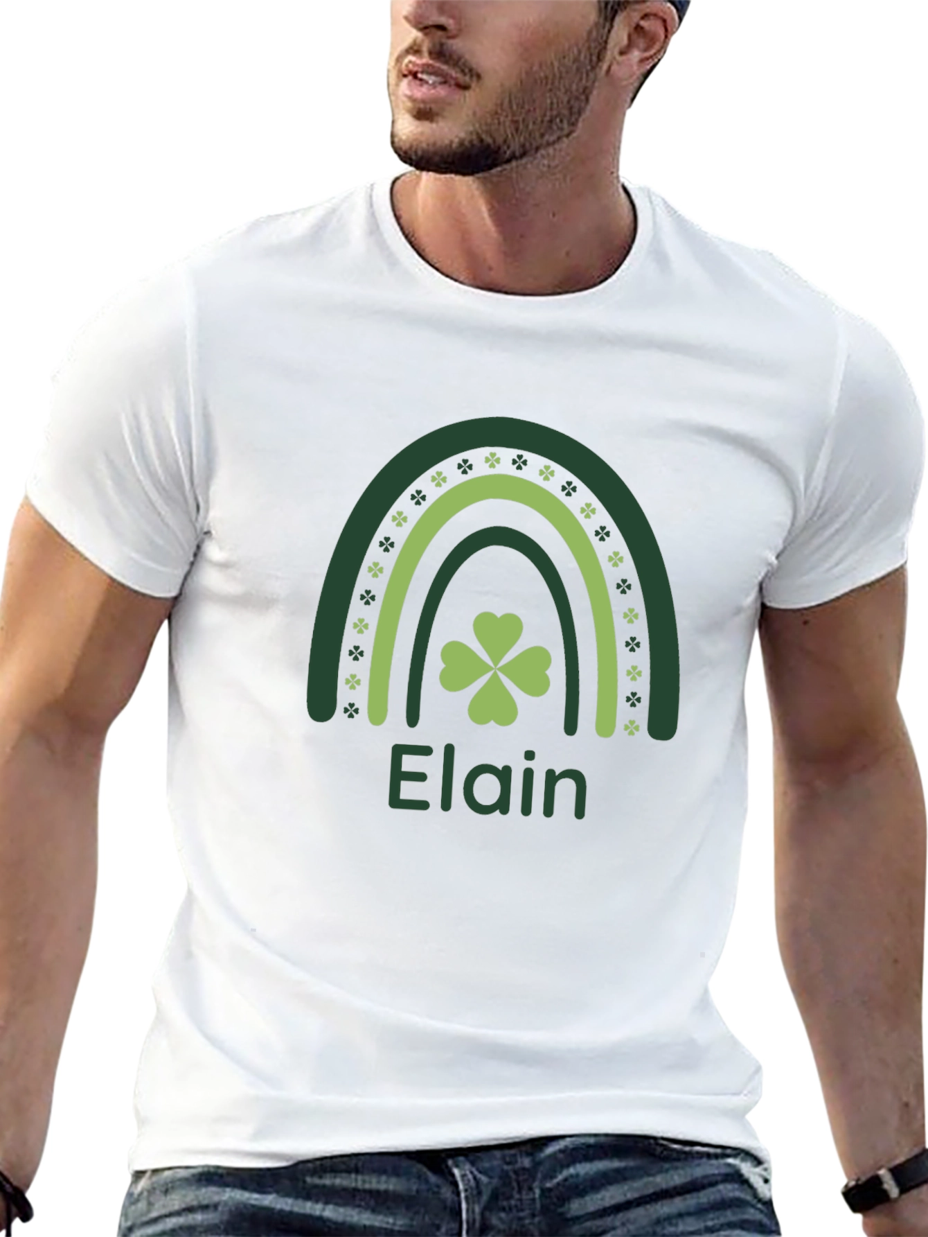 Elain St. Patricks Day Rainbow Shamrock T-Shirt
