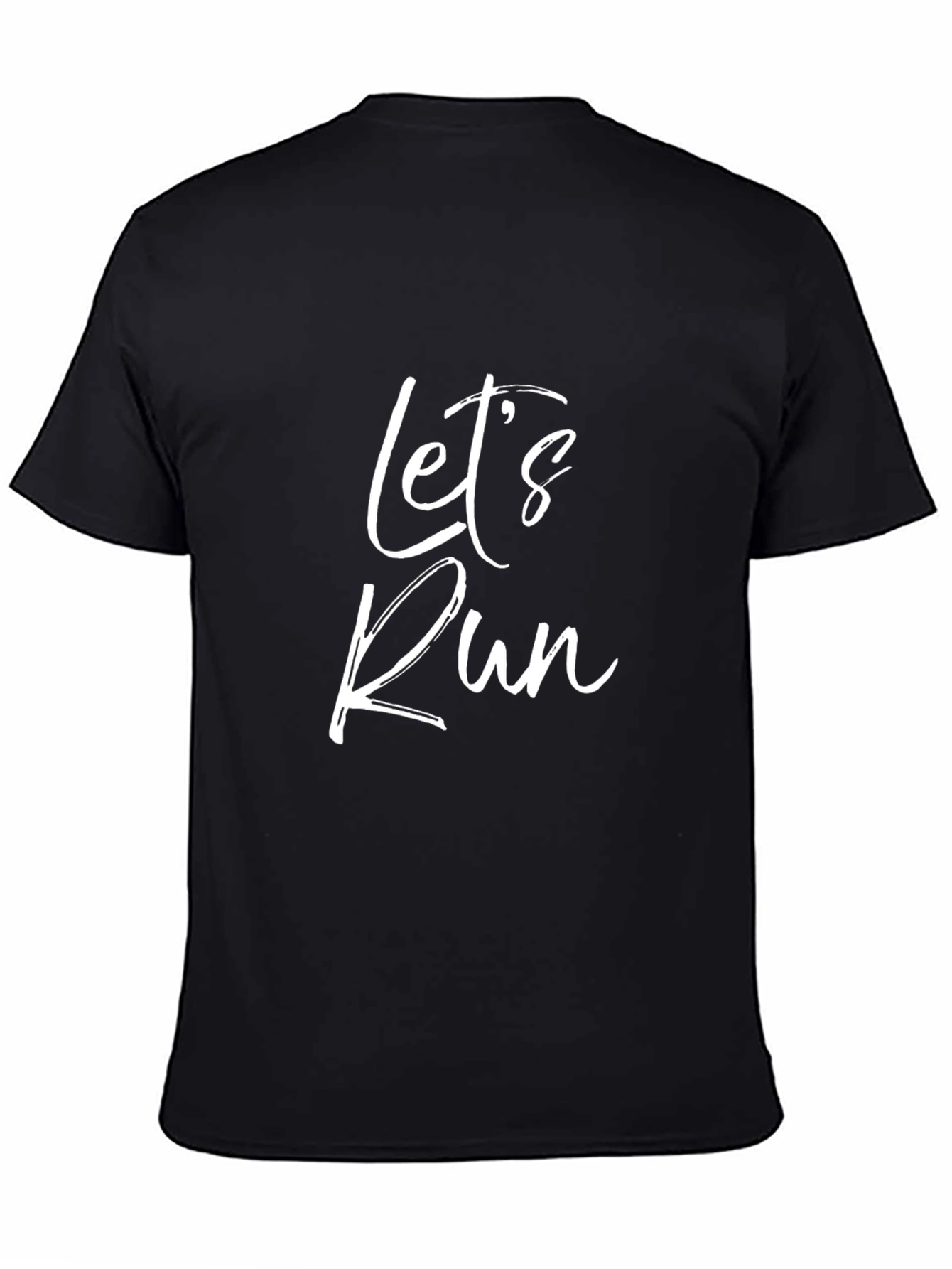 Lets Run Graphic T-Shirt - Black Cotton Tee
