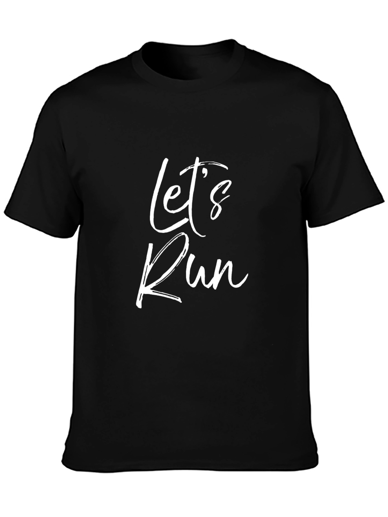 Lets Run Graphic T-Shirt - Black Cotton Tee