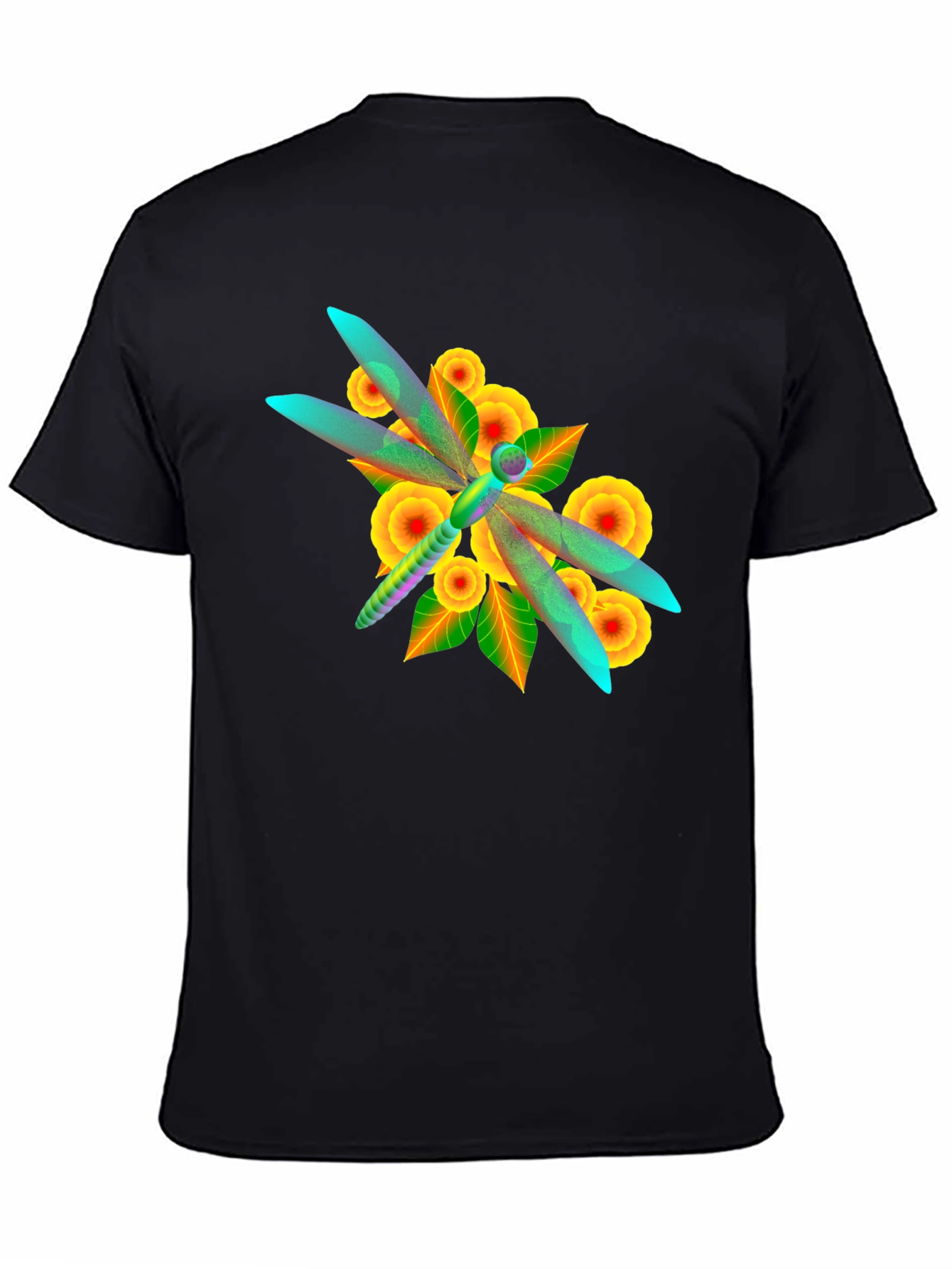 Dragonfly Floral Print T-Shirt