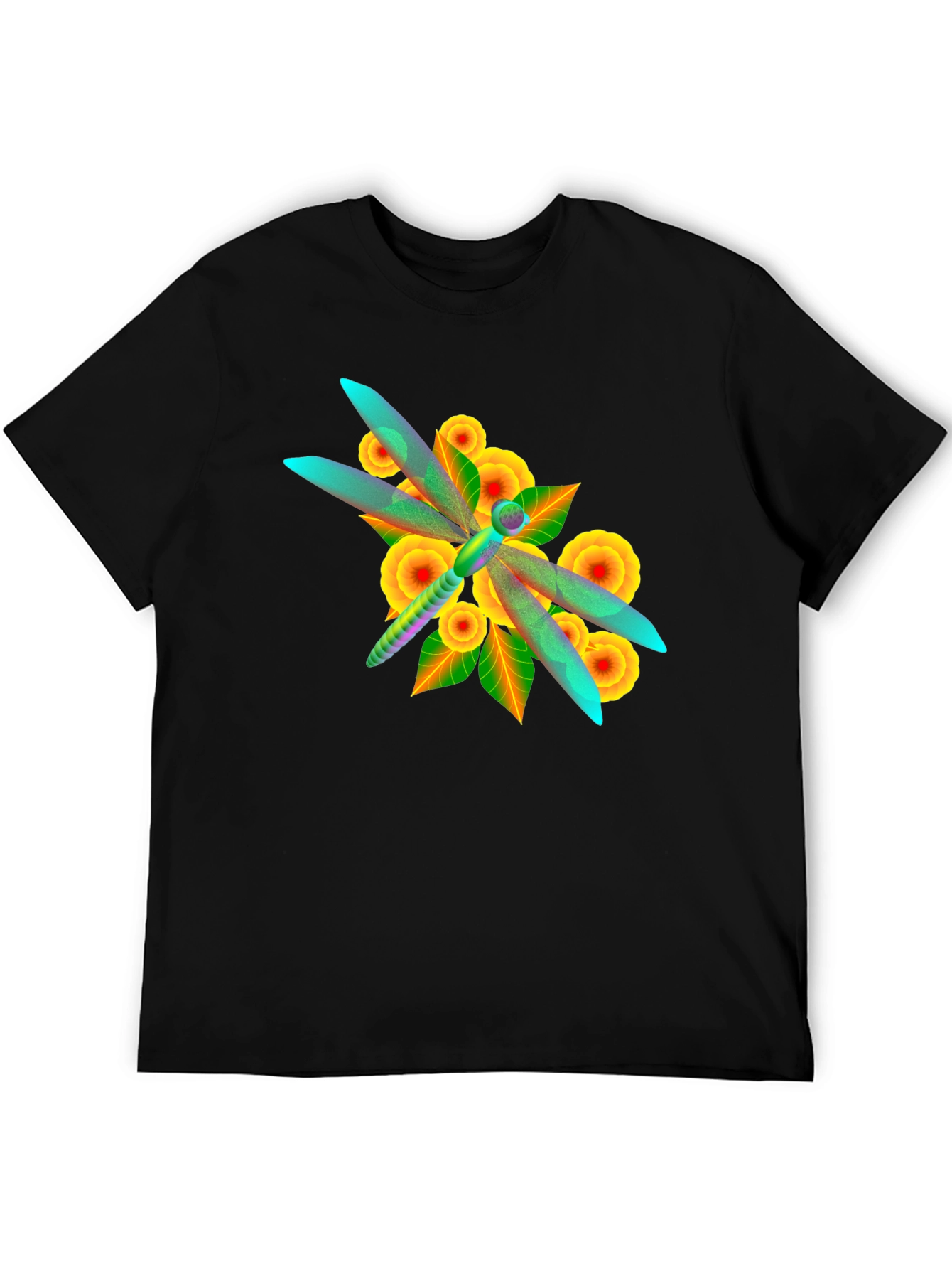 Dragonfly Floral Print T-Shirt