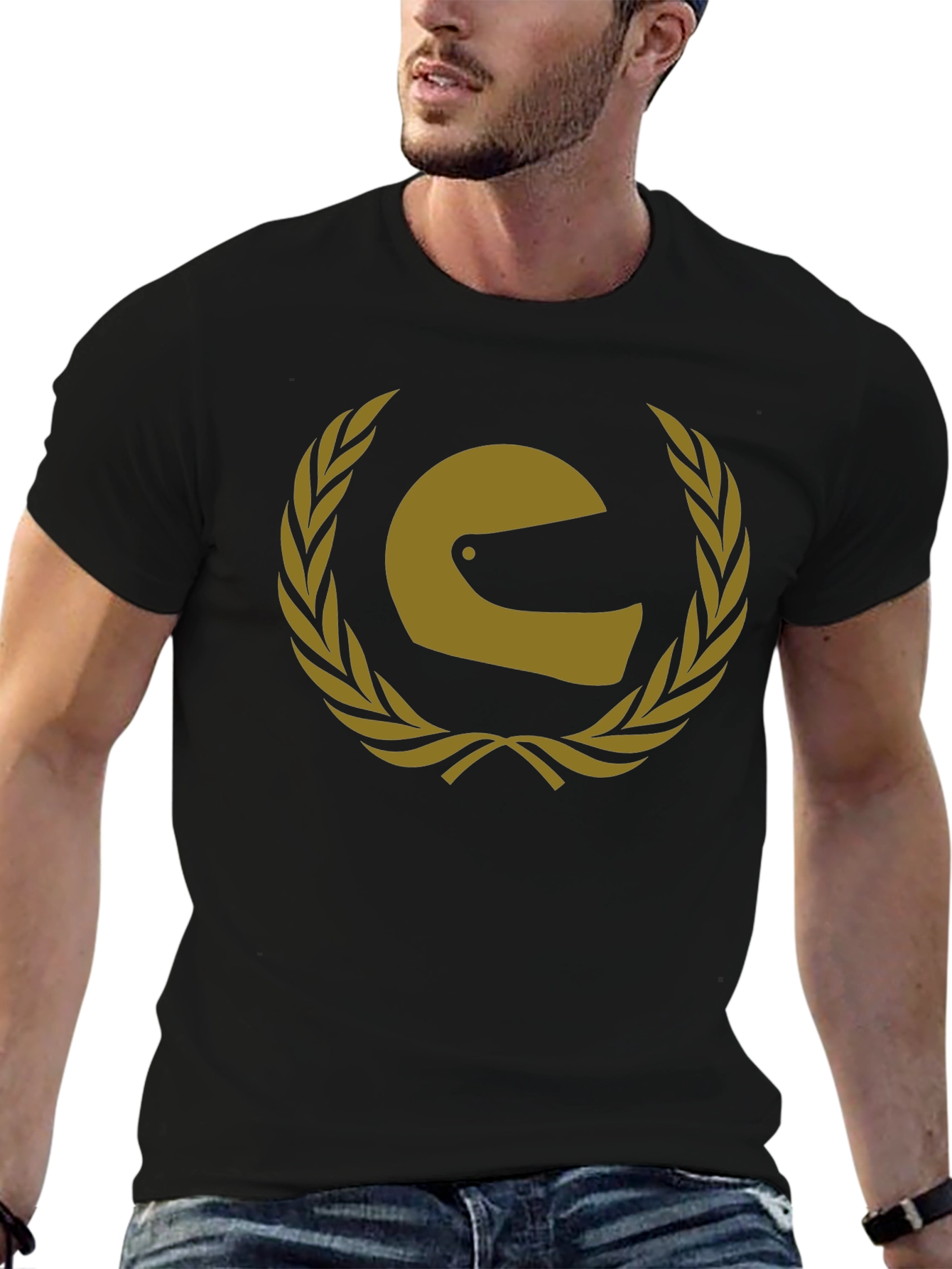 Racing Helmet Laurel Wreath Graphic T-Shirt