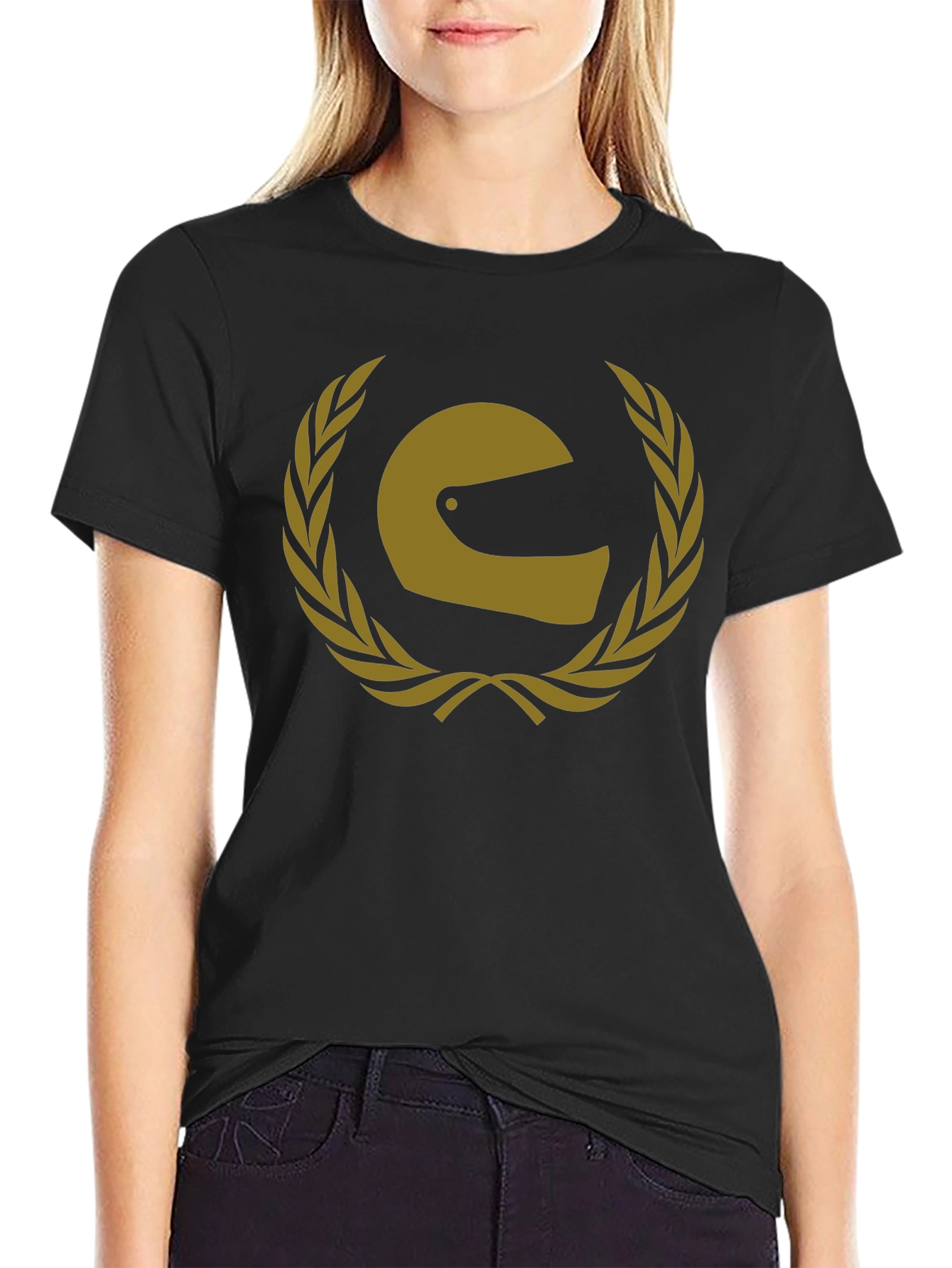 Racing Helmet Laurel Wreath Graphic T-Shirt