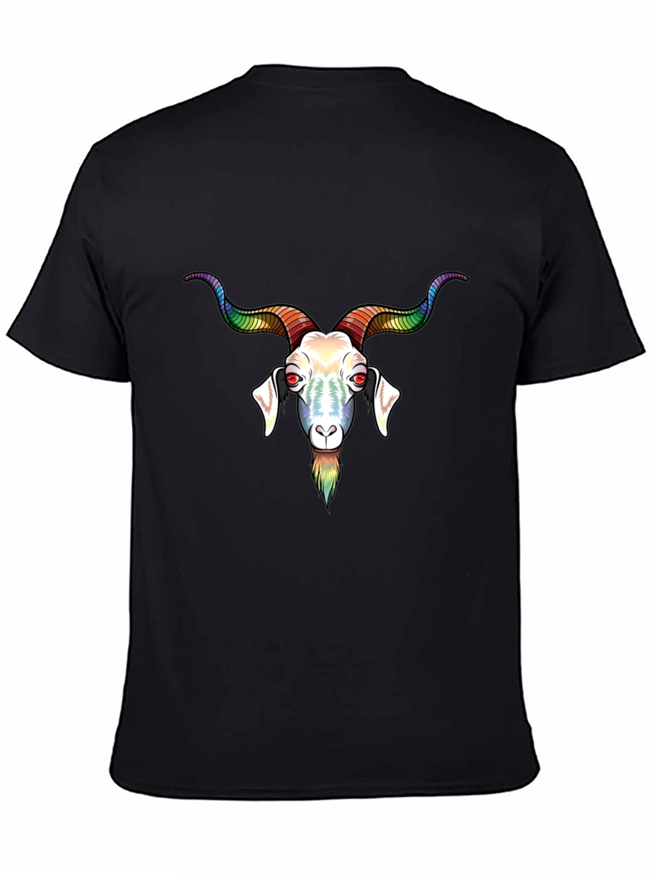 Rainbow Goat Graphic T-Shirt - Black