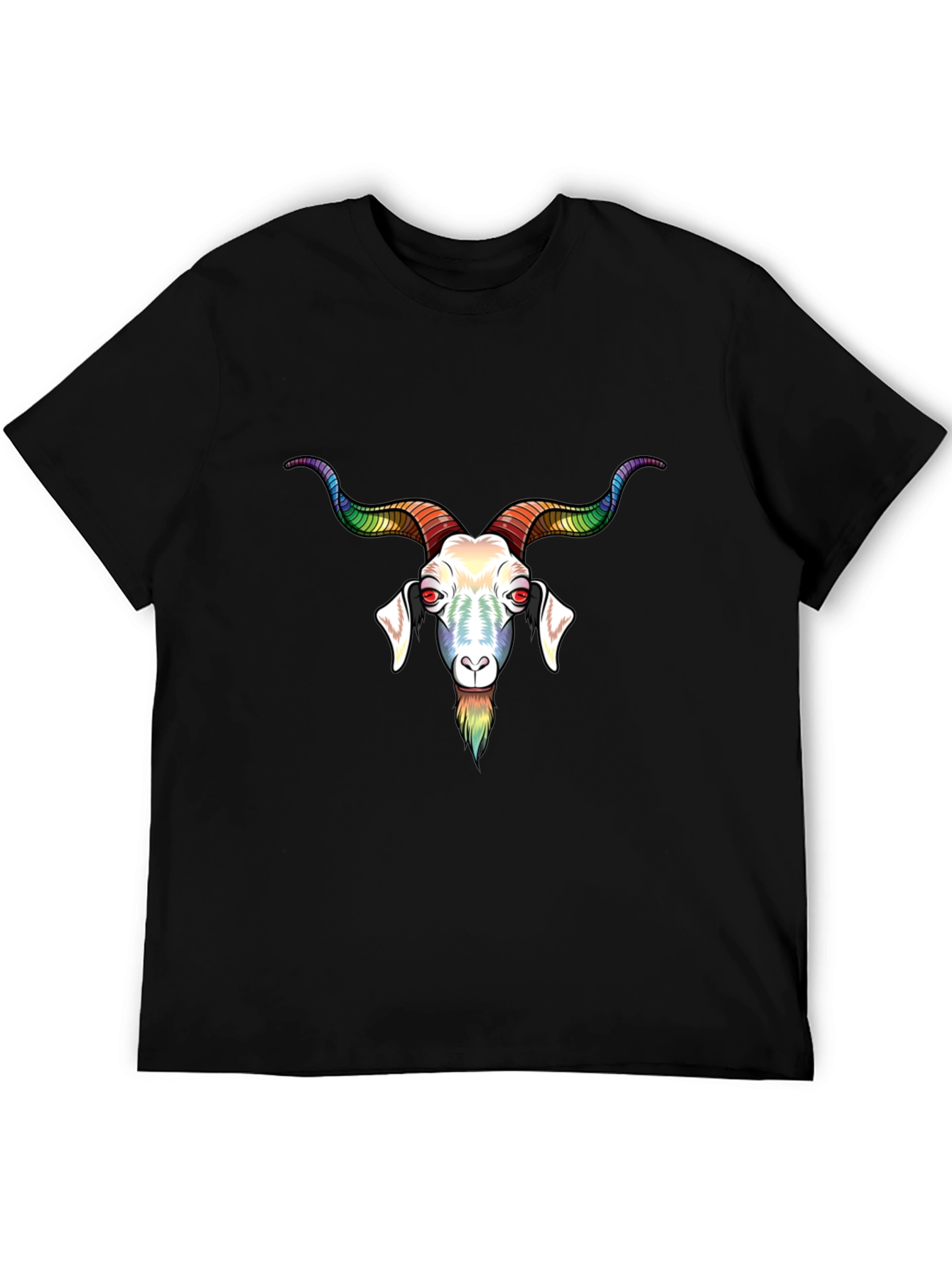 Rainbow Goat Graphic T-Shirt - Black