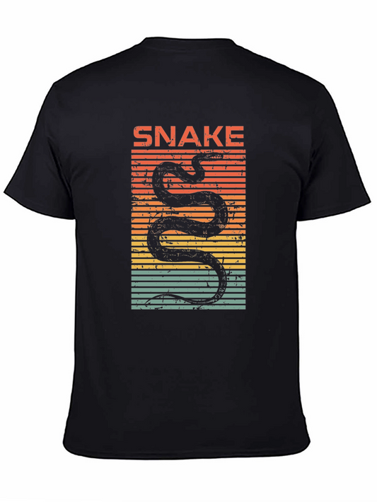 Vintage Snake Graphic T-Shirt - Retro Style Mens Tee