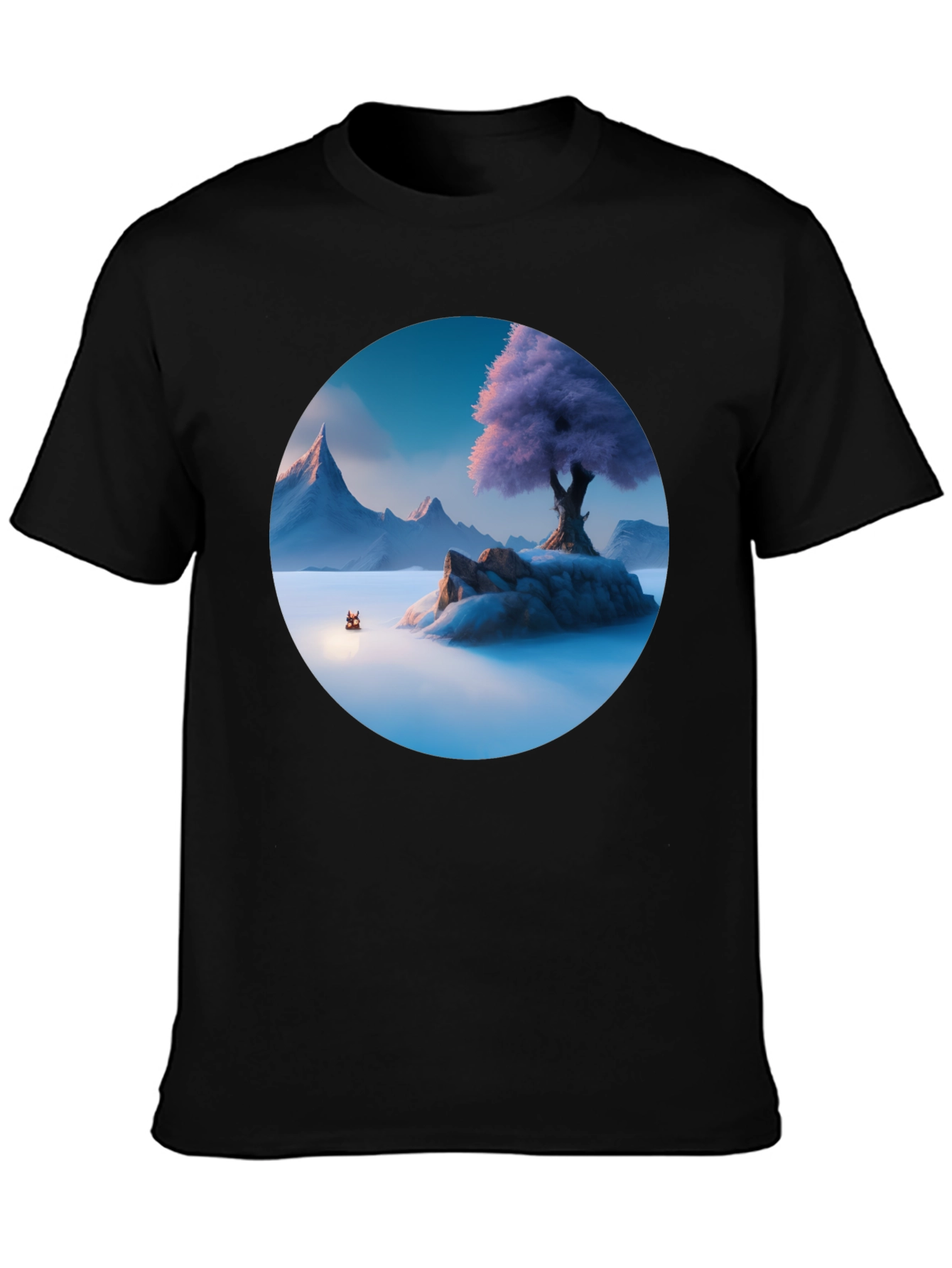 Mystic Isle Graphic Tee - Mens Black T-Shirt