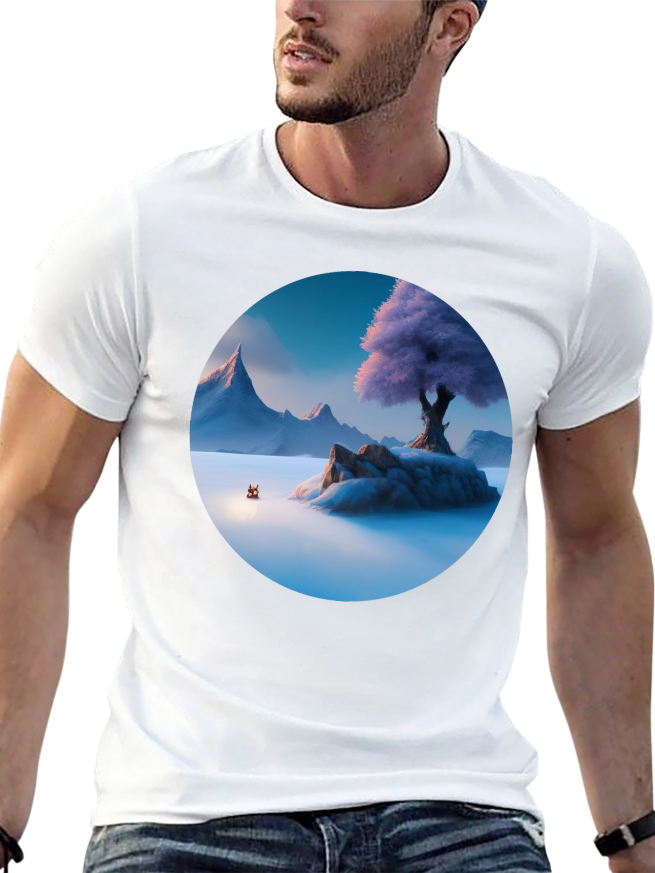 Mystic Isle Graphic Tee - Mens Black T-Shirt