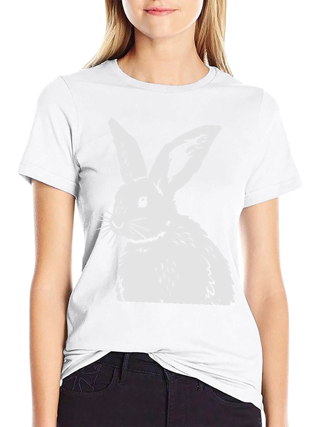Rabbit Graphic Tee - Black Casual Top