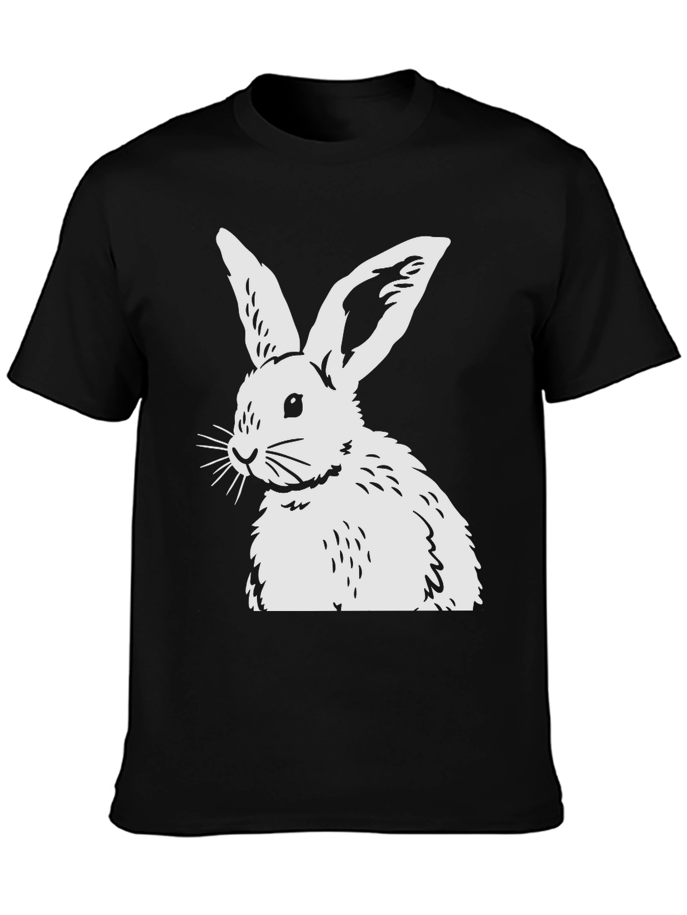 Rabbit Graphic Tee - Black Casual Top