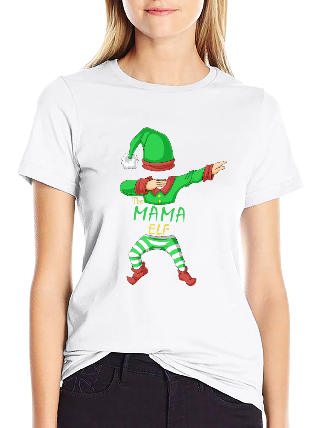 Mama Elf Dabbing Christmas T-Shirt