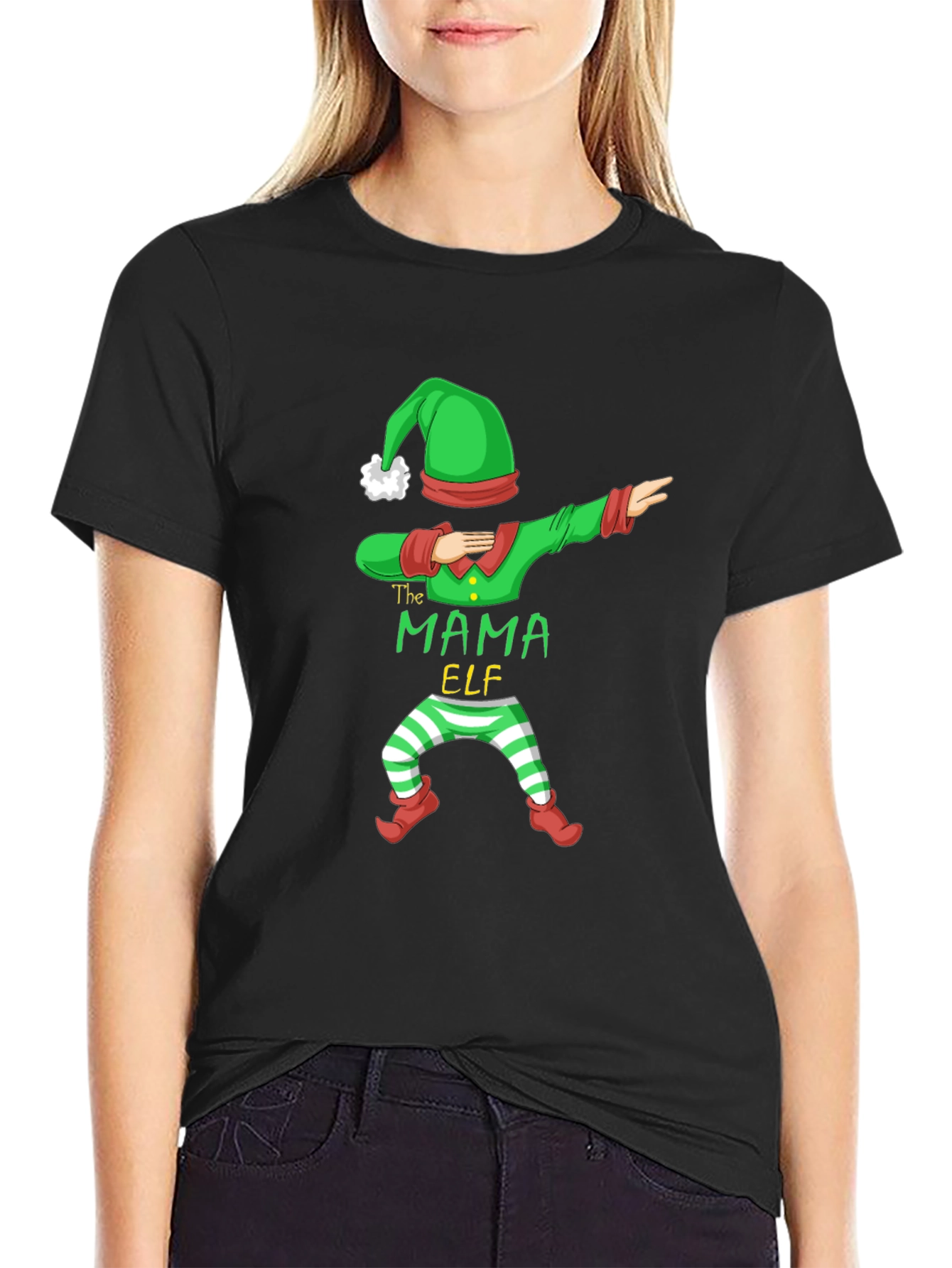 Mama Elf Dabbing Christmas T-Shirt
