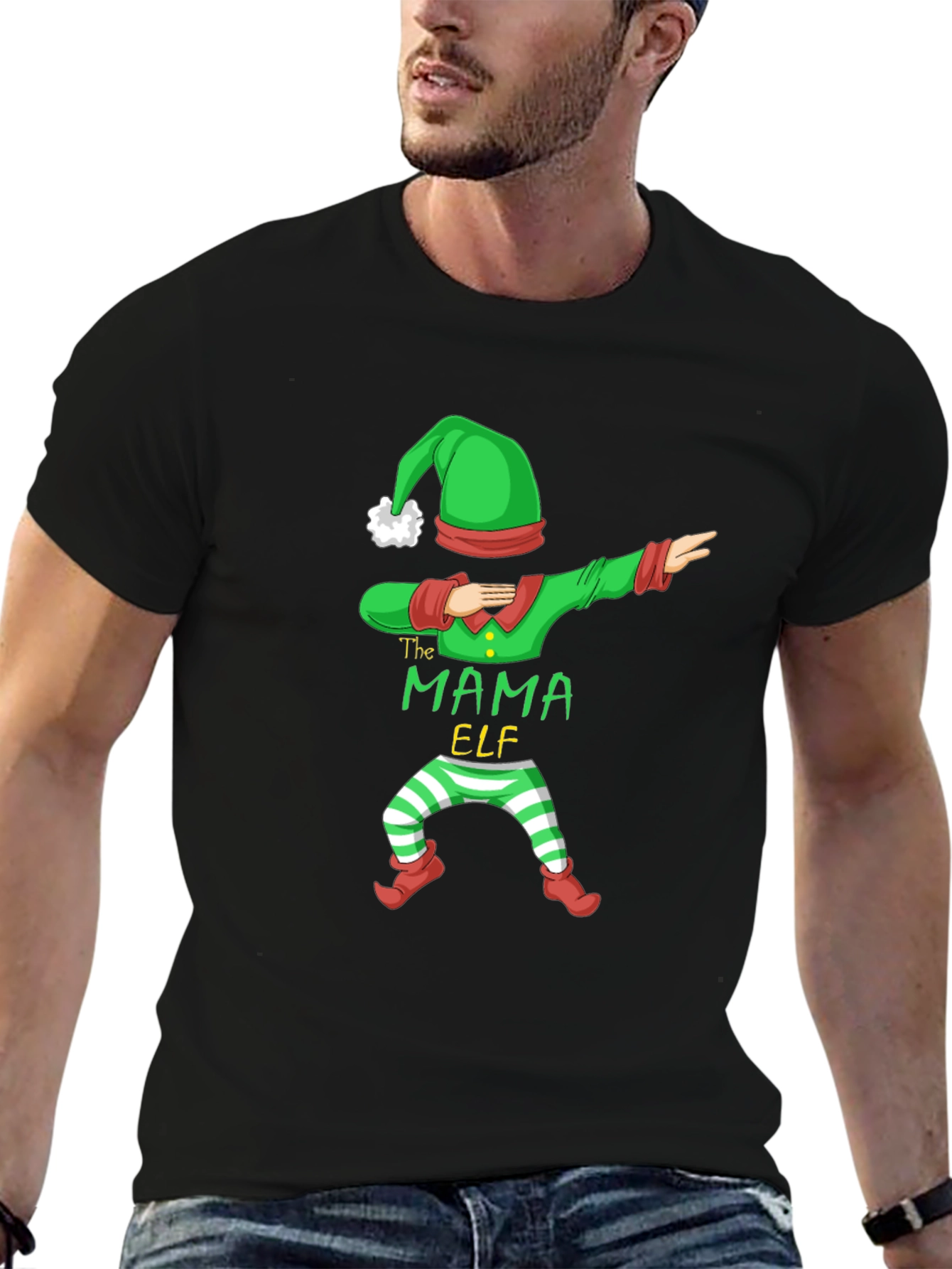 Mama Elf Dabbing Christmas T-Shirt