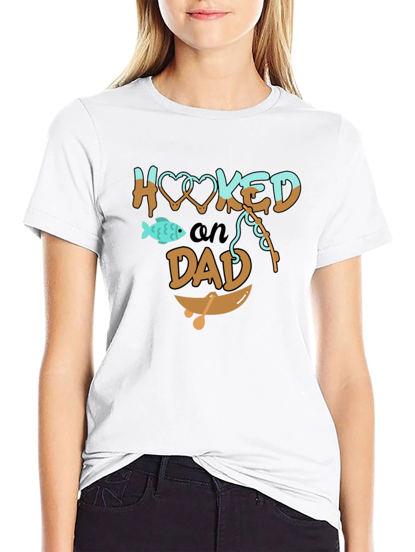 Hooked on Dad - Mens Graphic T-Shirt
