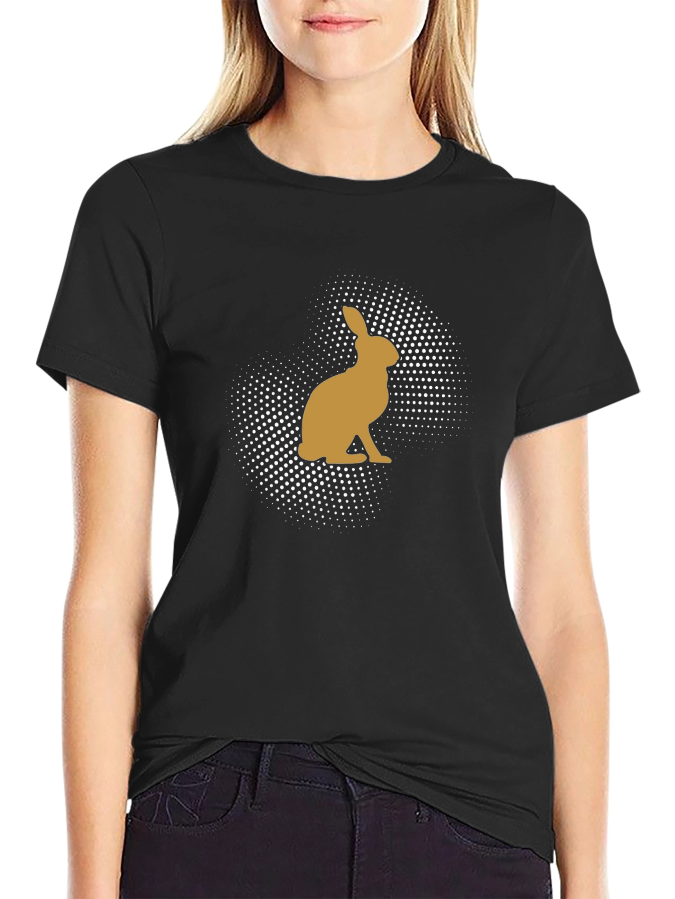 Hare Silhouette Black T-Shirt