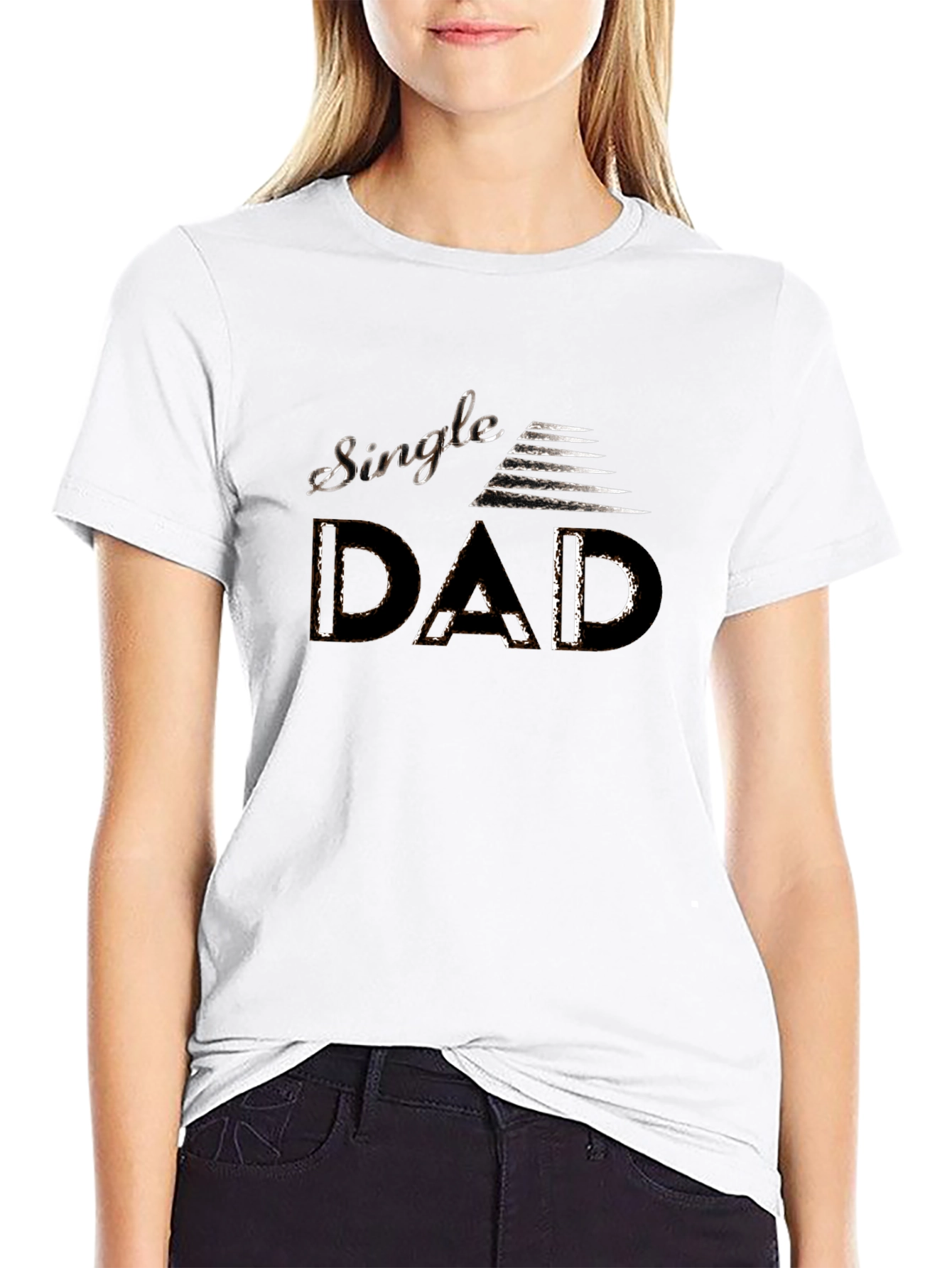 Single Dad Tee - Modern Graphic Print Mens T-Shirt