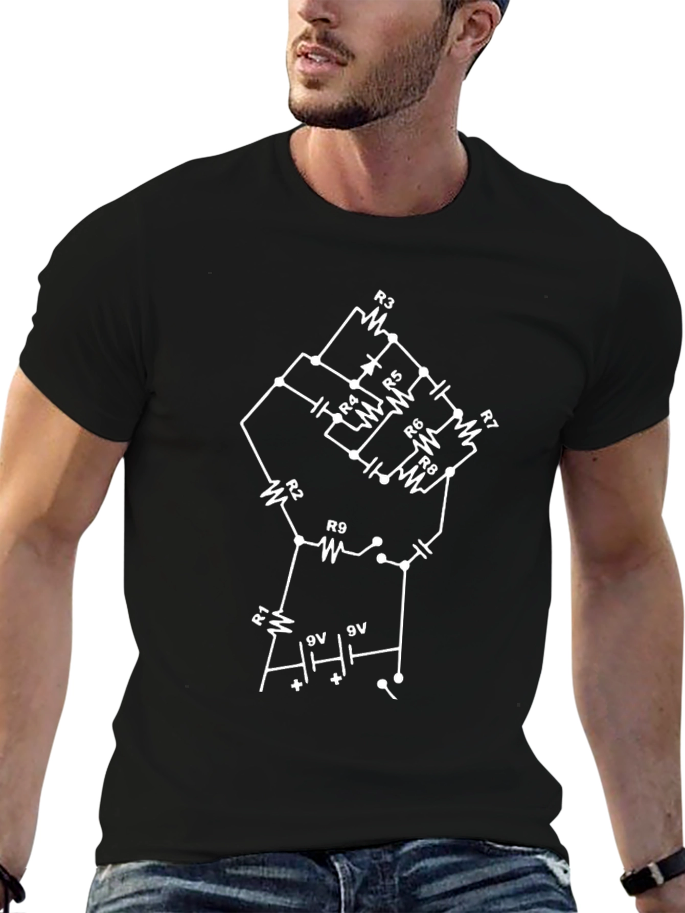Circuit Fist T-Shirt - Black Geeky Tee