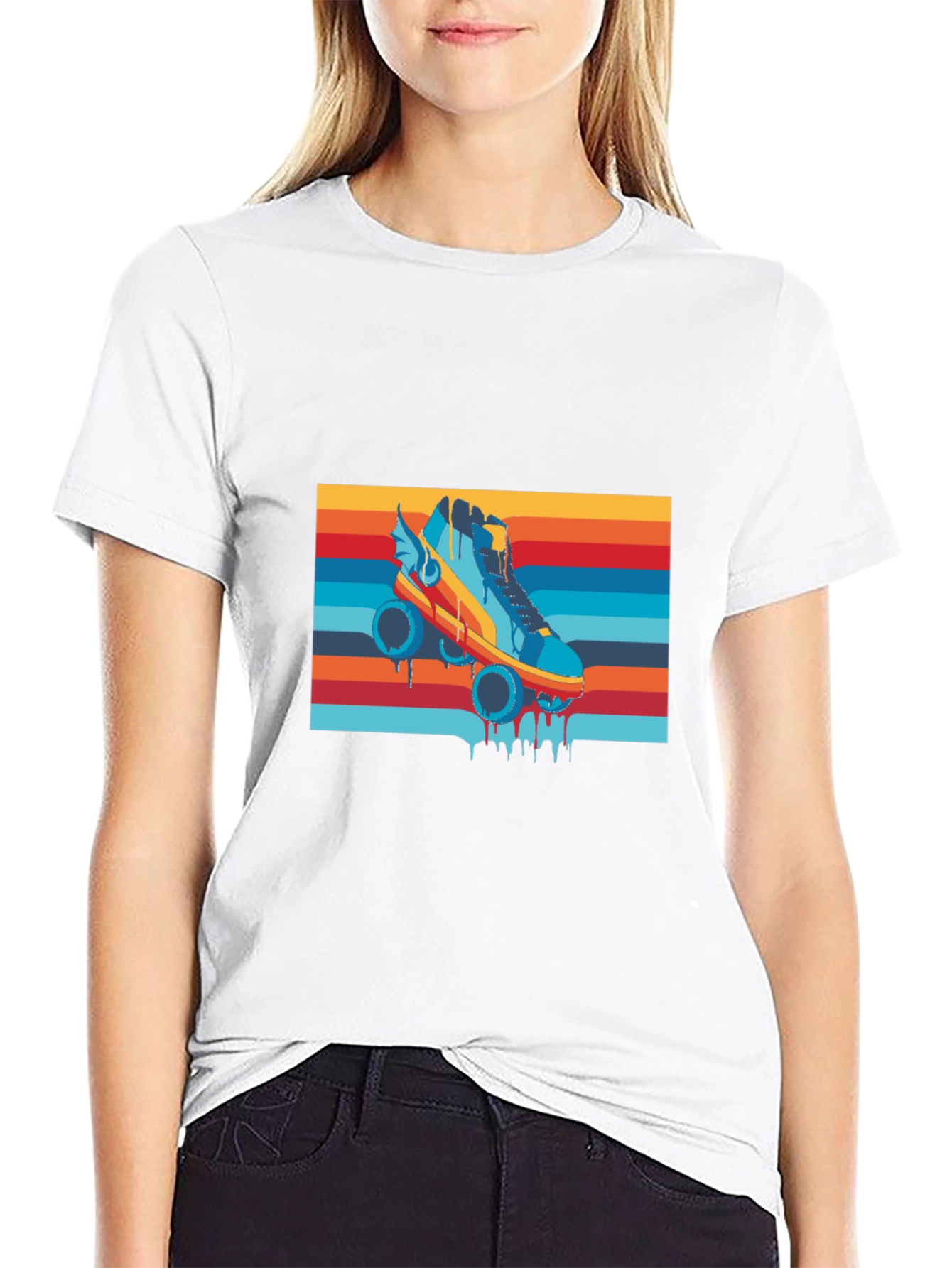 Retro Roller Skate T-Shirt - Cool Graphic Tee