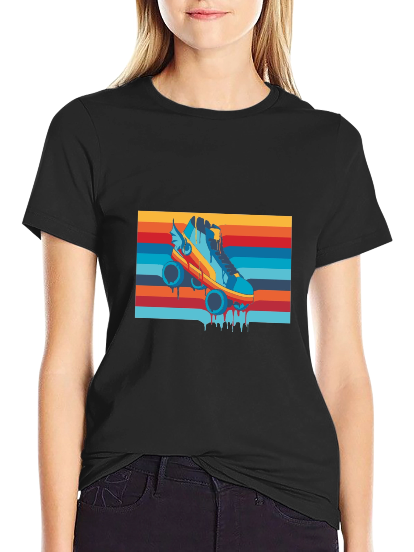 Retro Roller Skate T-Shirt - Cool Graphic Tee