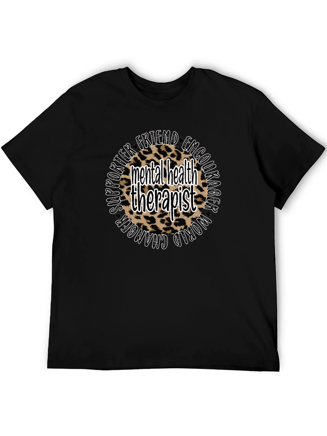 Mental Health Therapist Leopard Print T-Shirt