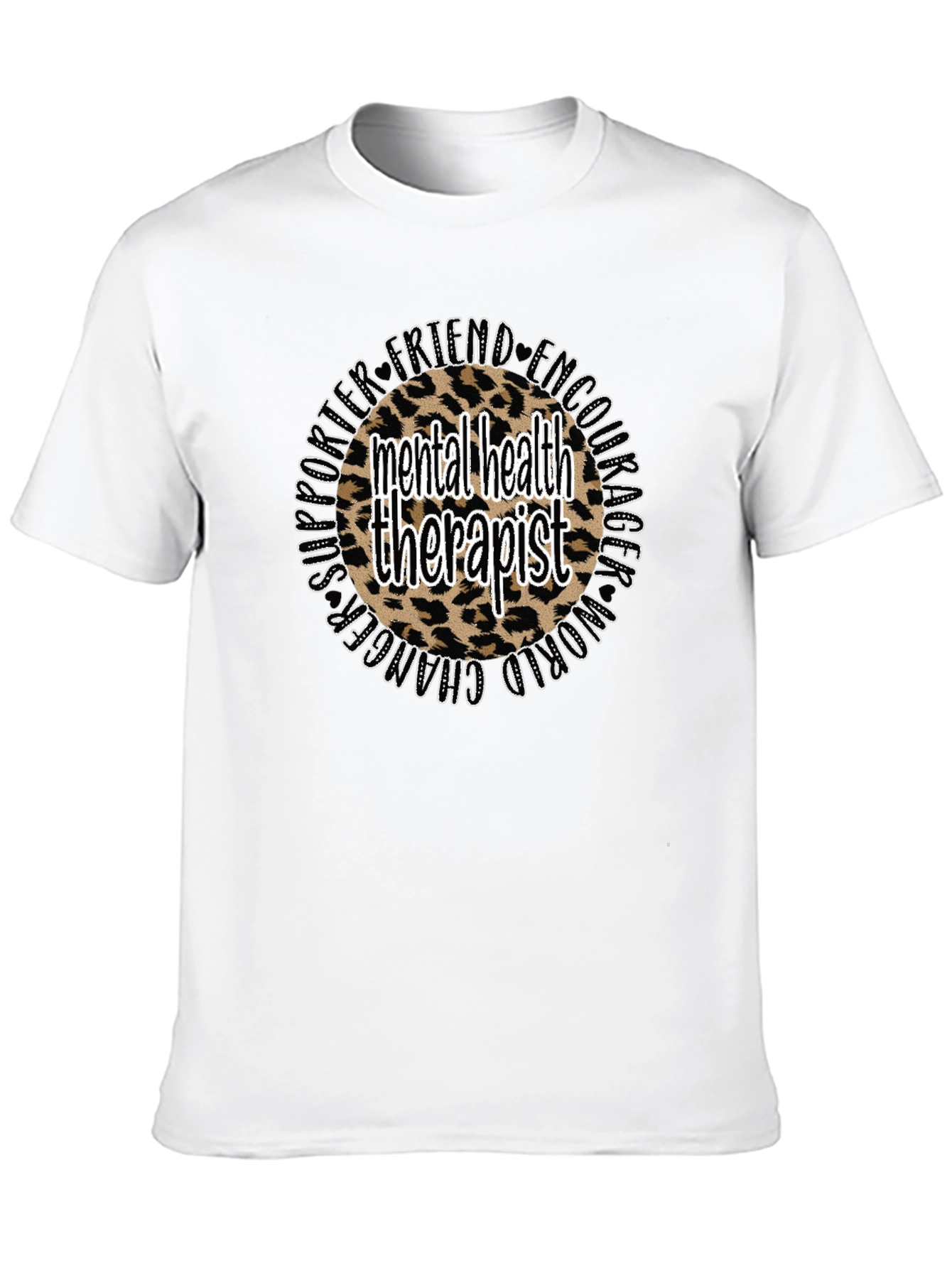 Mental Health Therapist Leopard Print T-Shirt