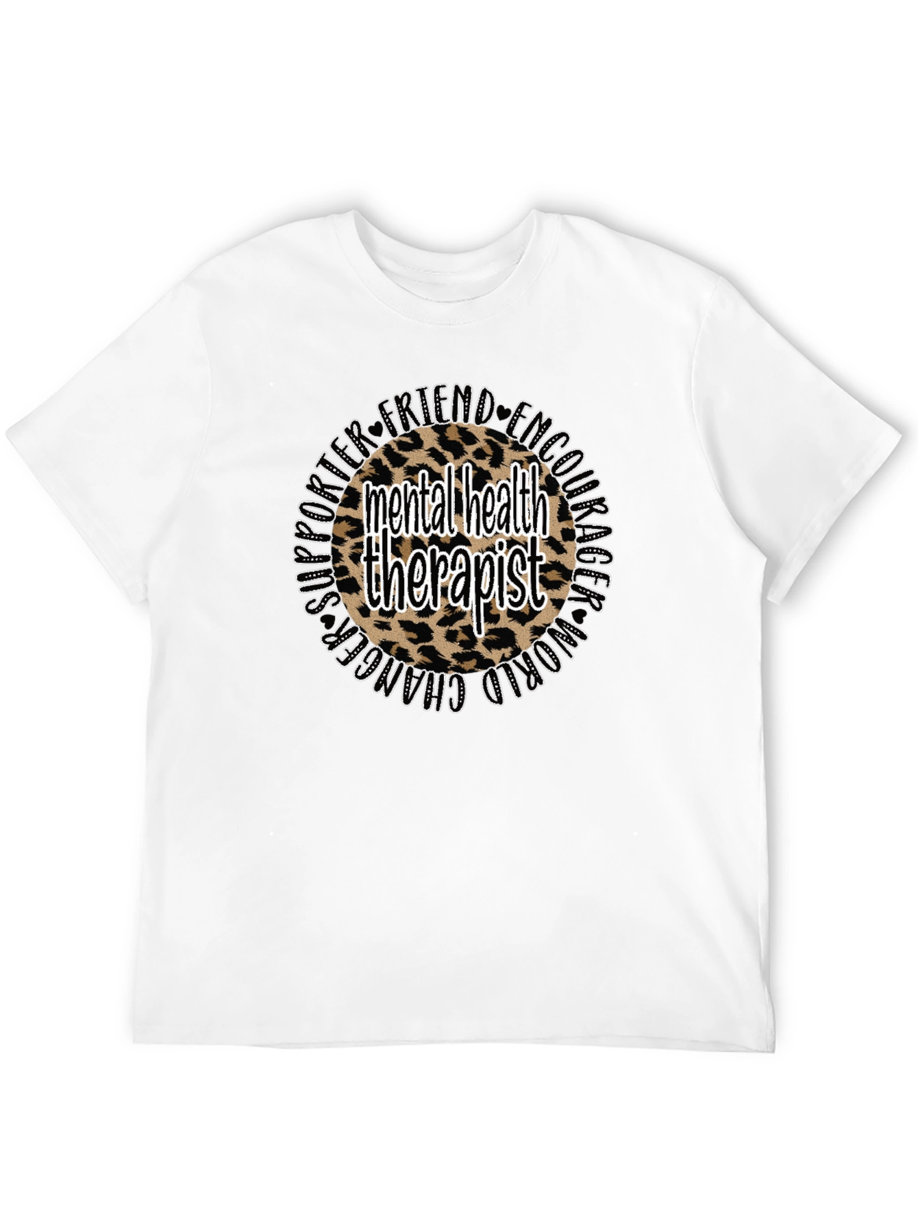 Mental Health Therapist Leopard Print T-Shirt