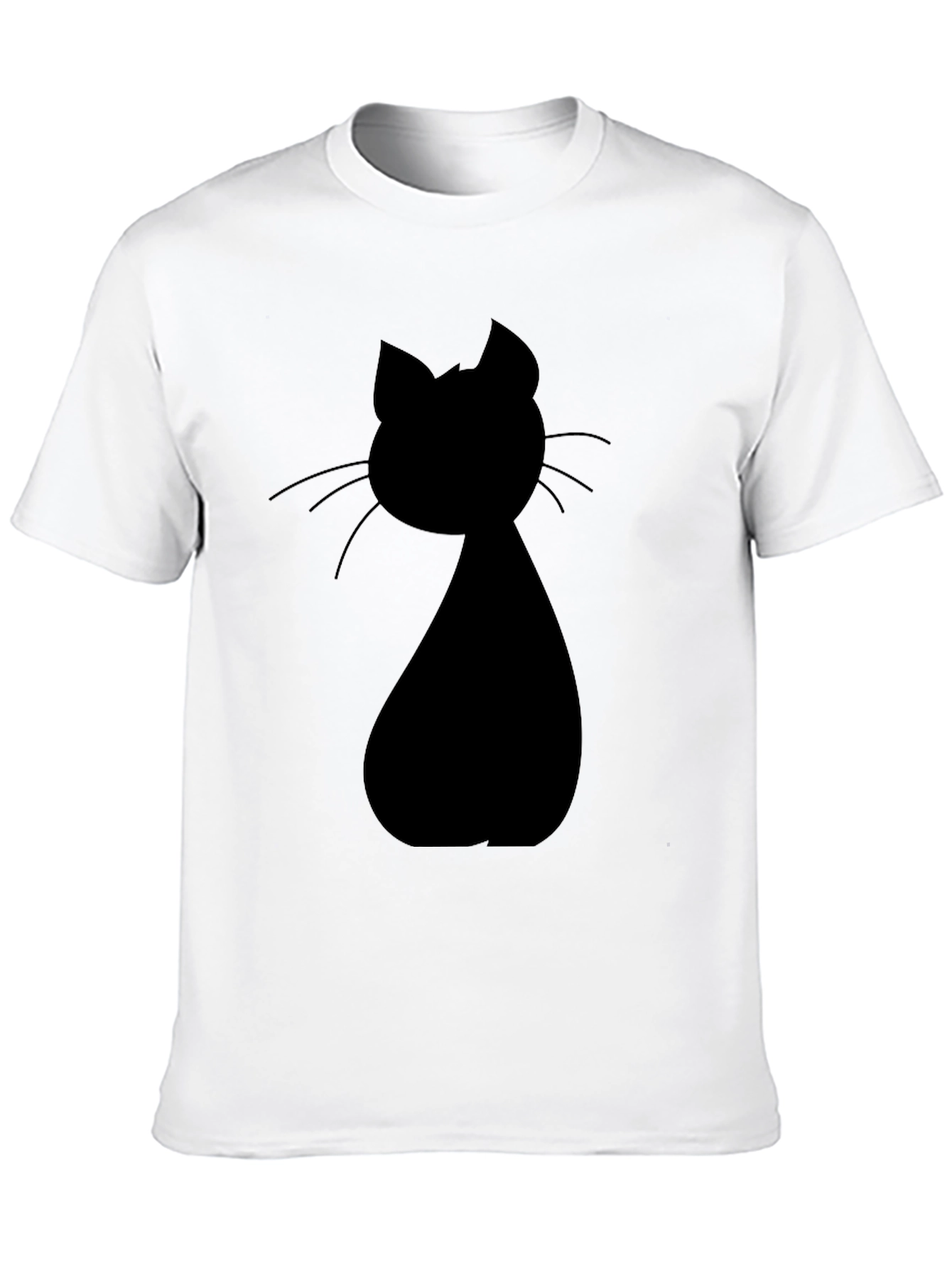 Black Cat Silhouette Graphic Tee - Unisex Casual Shirt