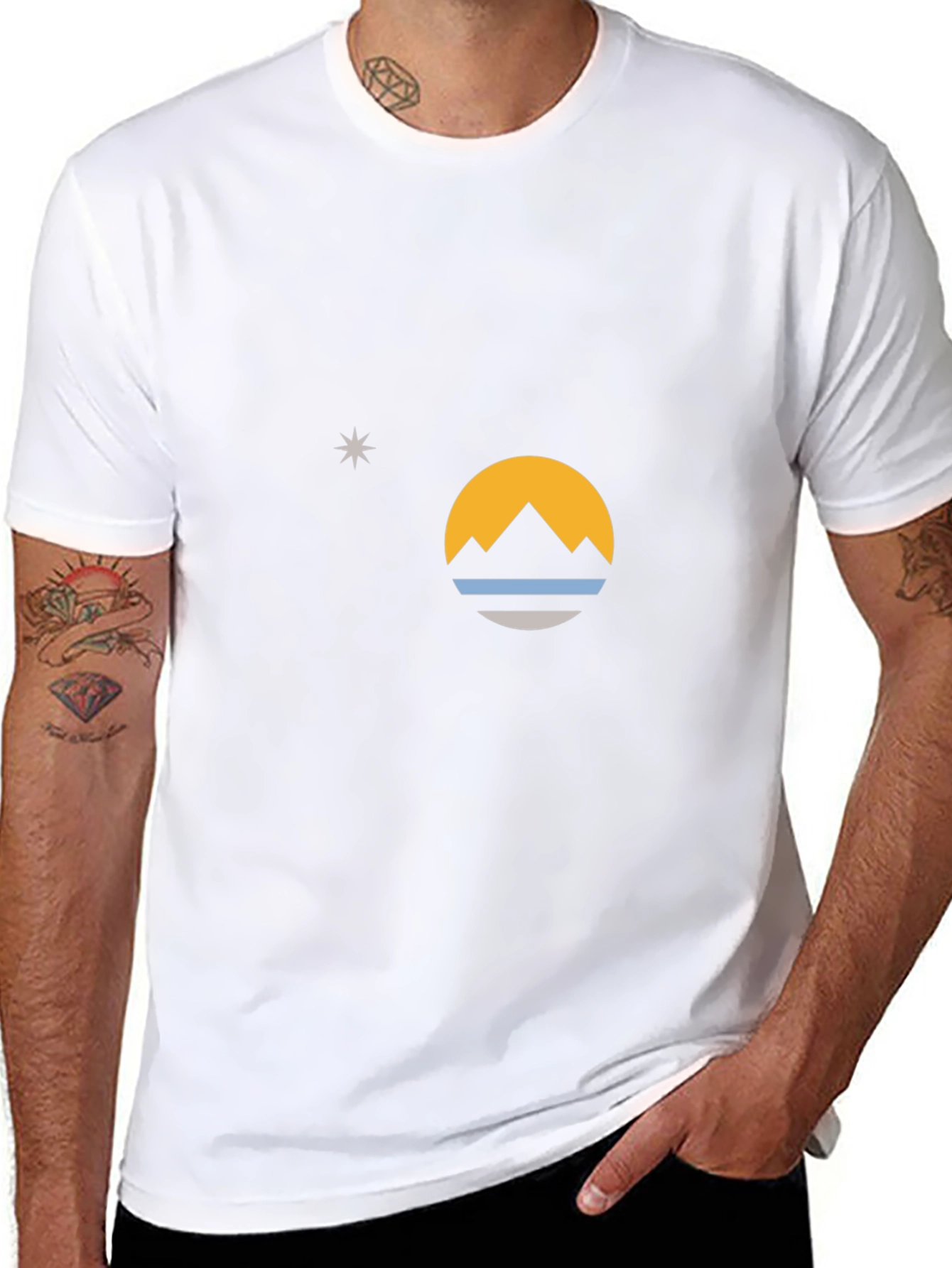 Mountain & Star Graphic Black T-Shirt