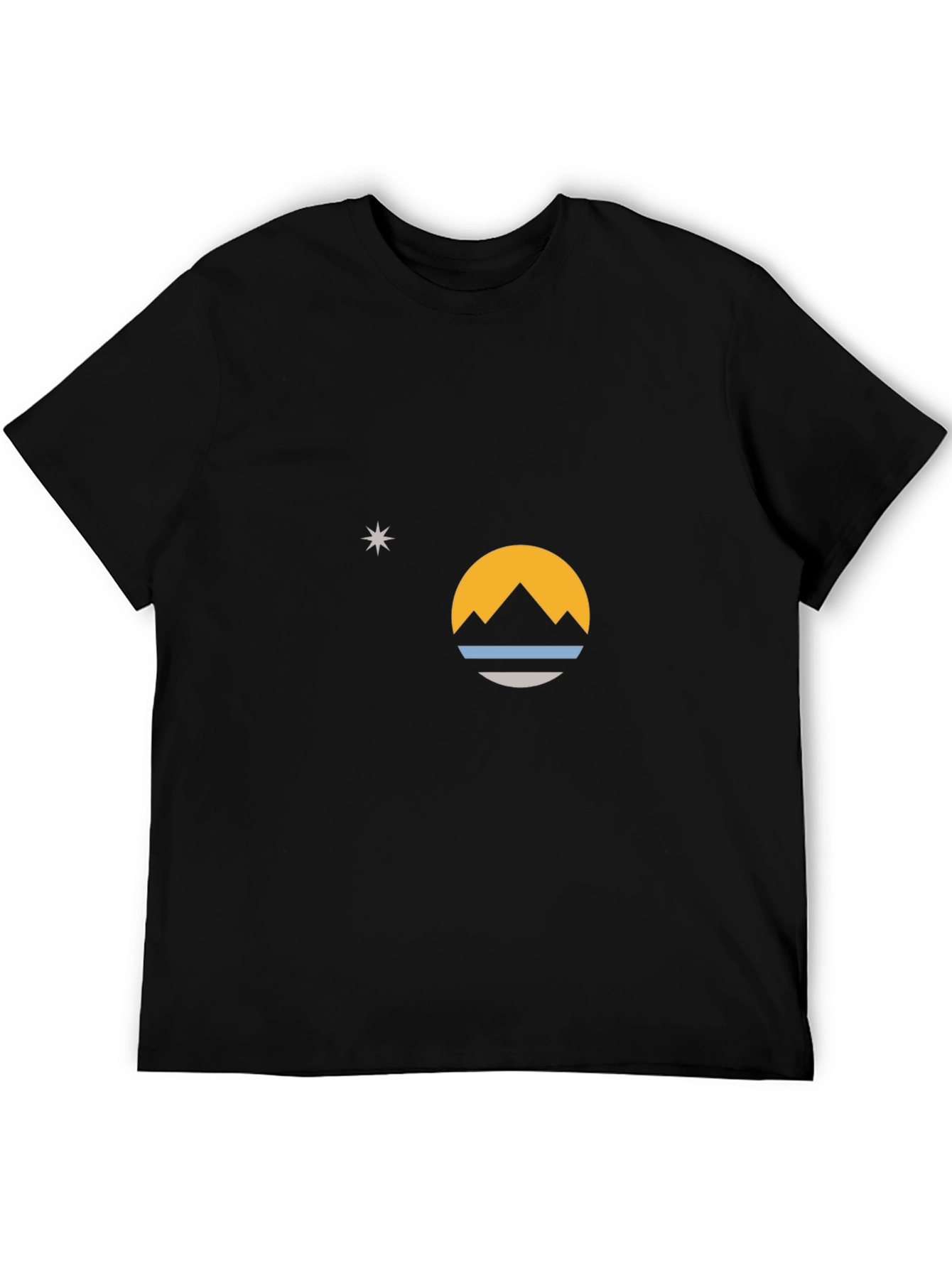 Mountain & Star Graphic Black T-Shirt
