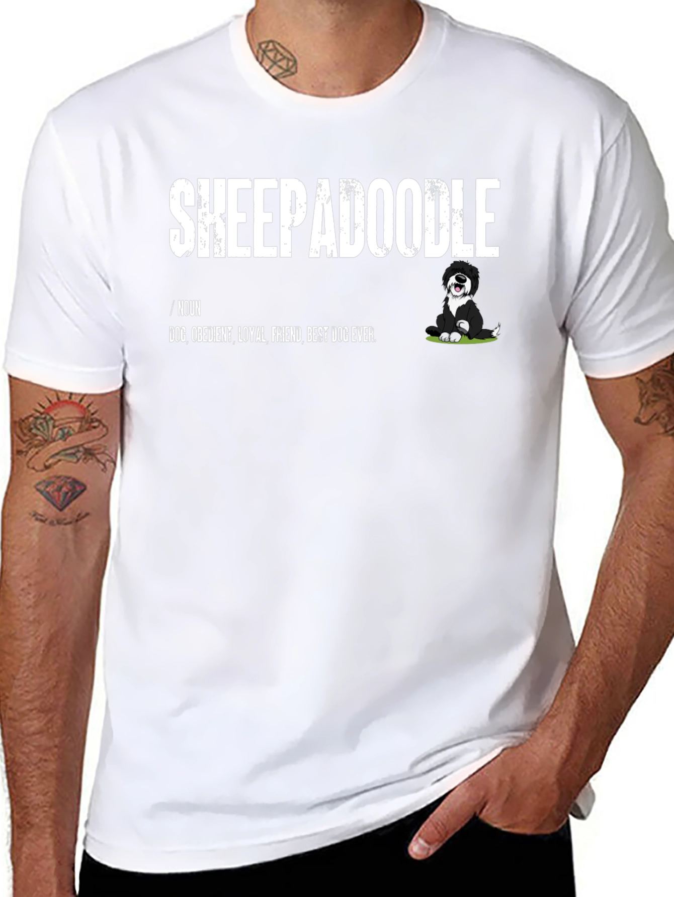 Sheepadoodle Dog Graphic T-Shirt - Best Dog Ever Tee
