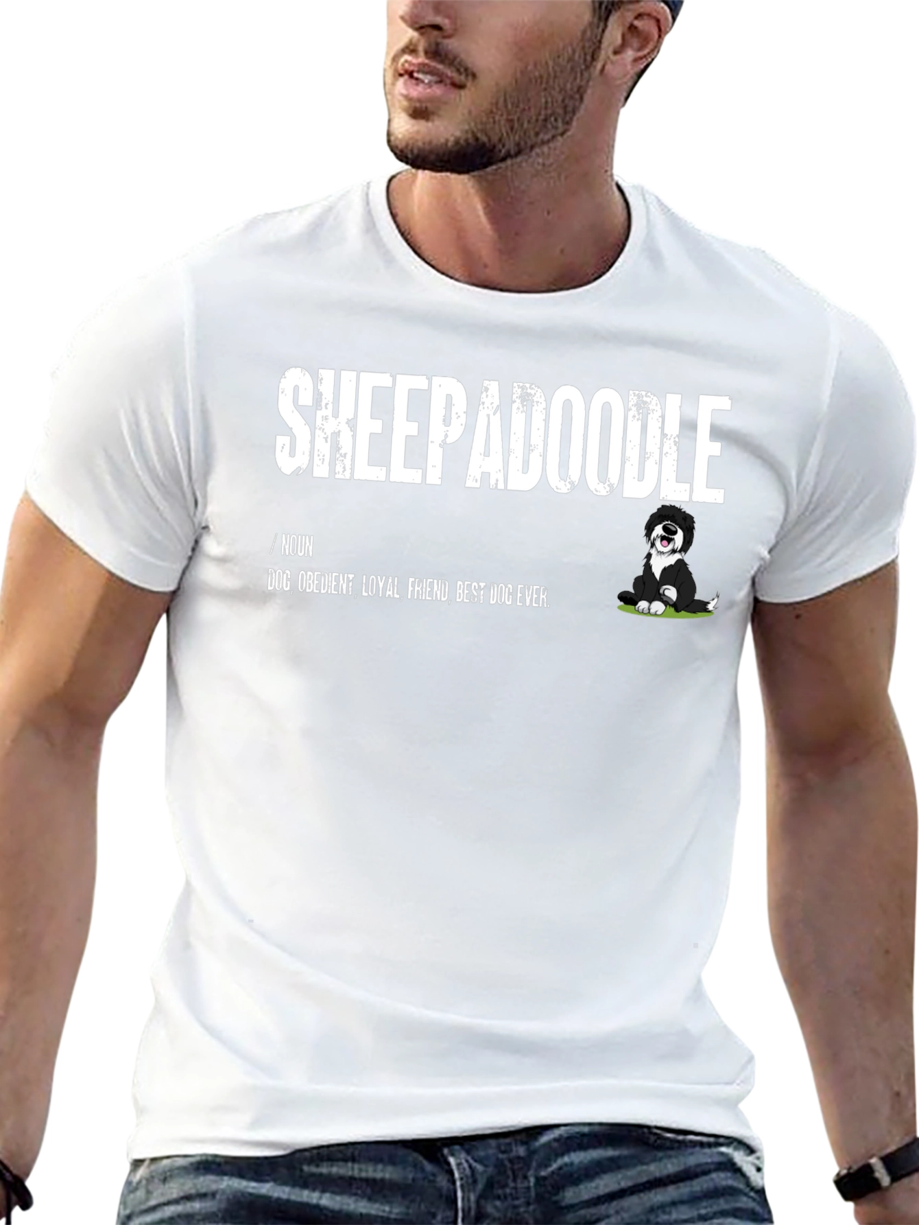 Sheepadoodle Dog Graphic T-Shirt - Best Dog Ever Tee